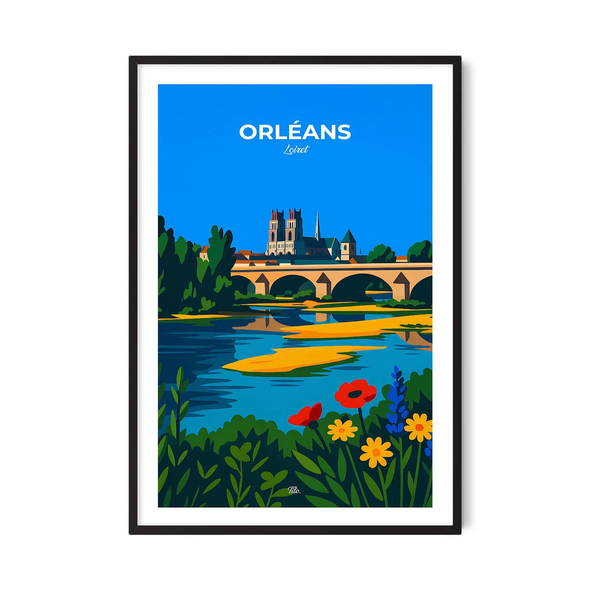 Affiche Orléans - Poster vintage, impression artistique murale