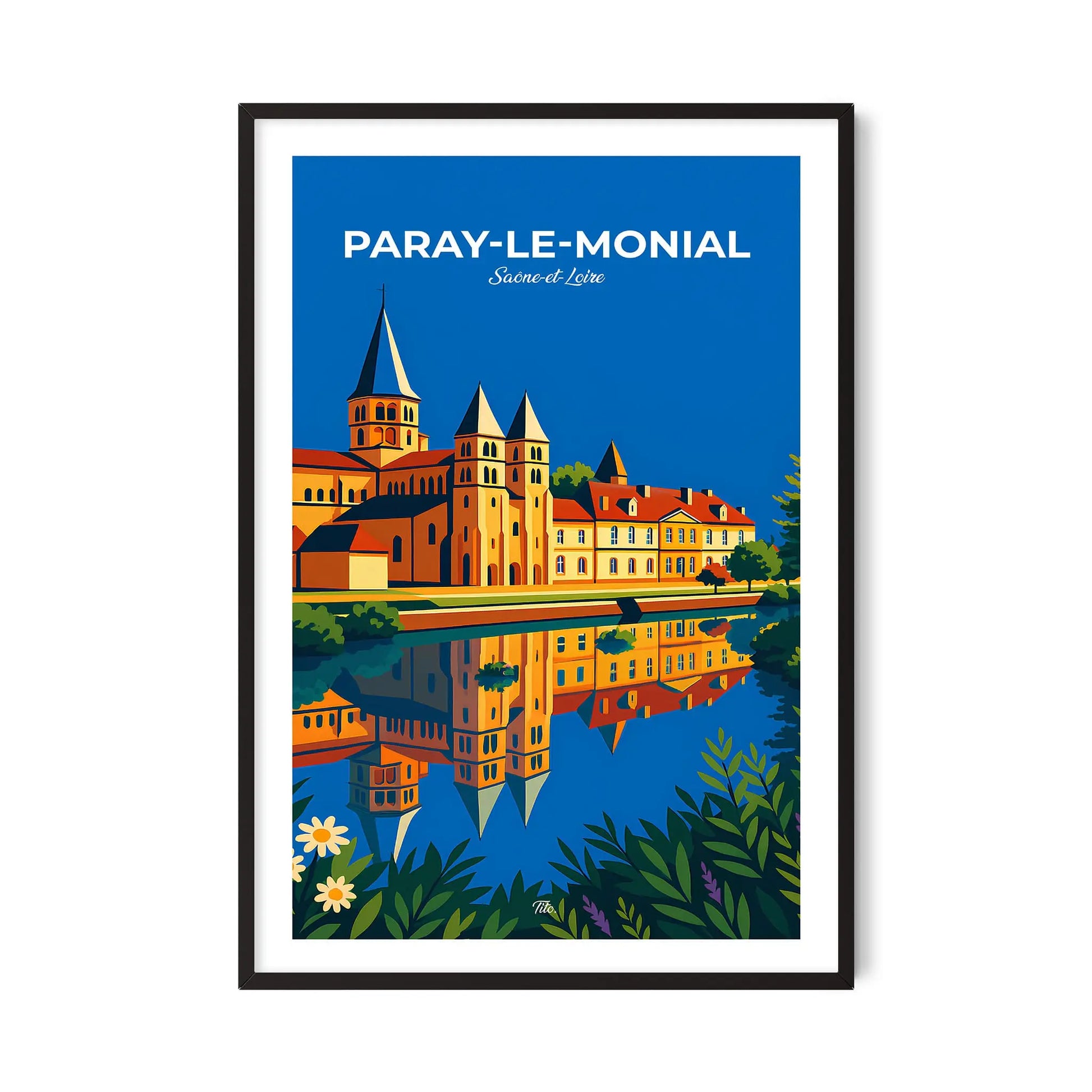 Affiche Paray-le-Monial - Poster vintage, impression artistique murale