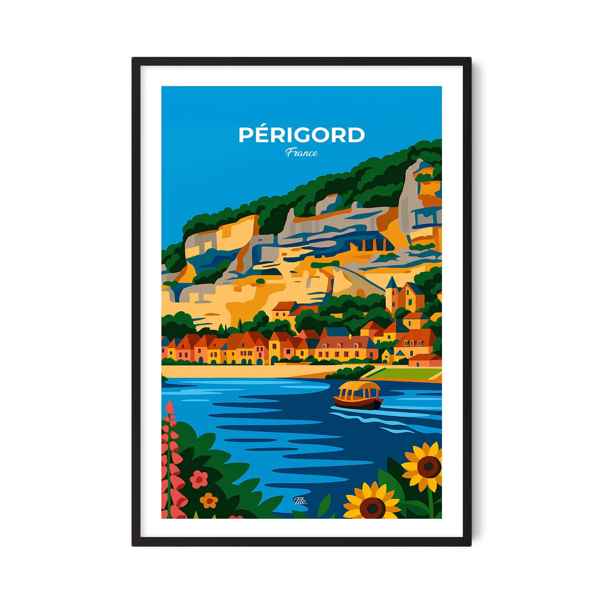 Affiche Périgord - Poster vintage, impression artistique murale