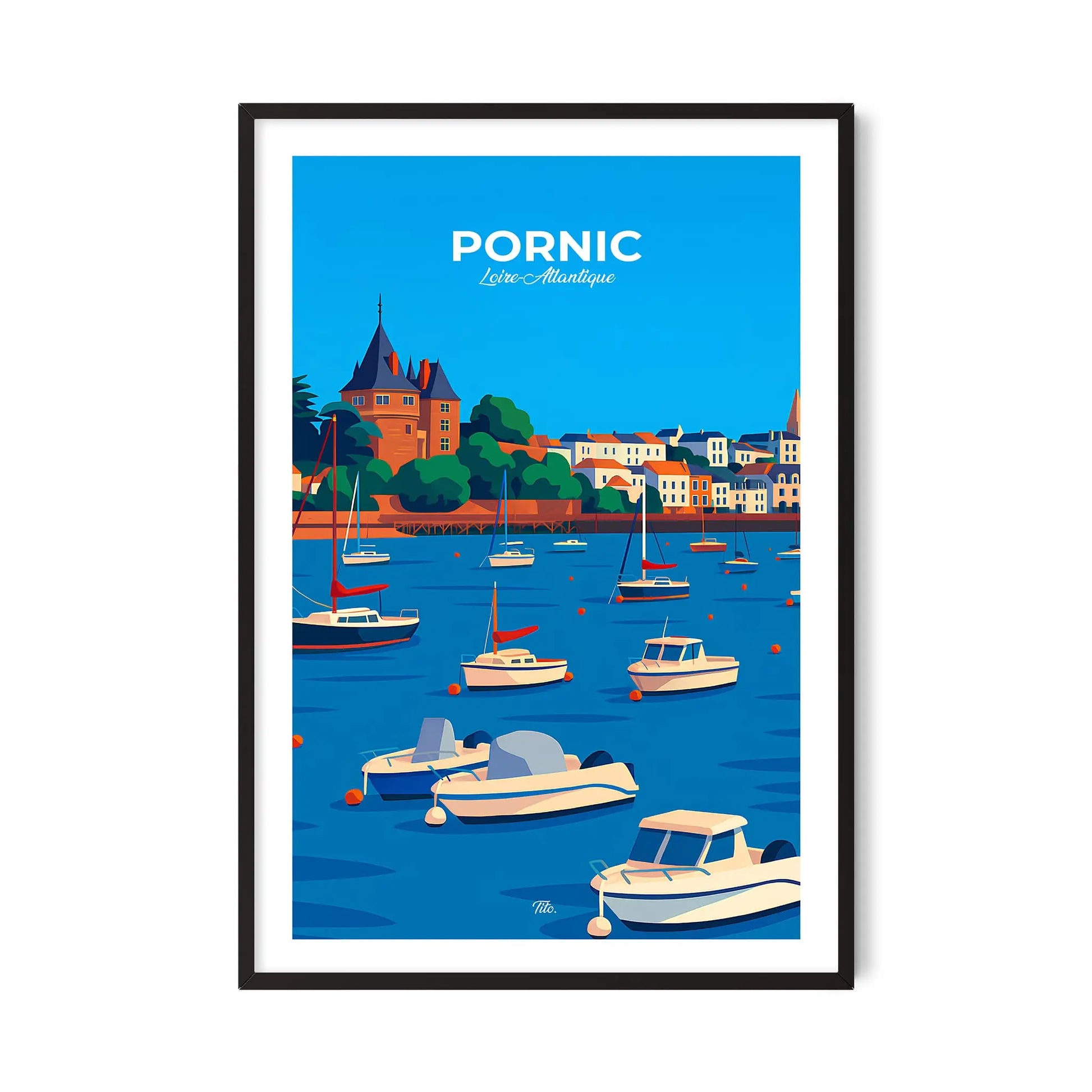 Affiche Pornic - Poster vintage, impression artistique murale