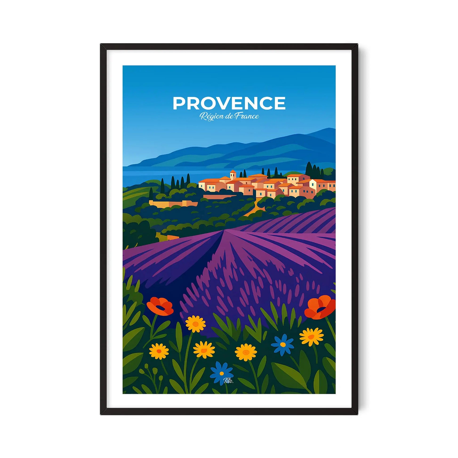 Affiche Provence - Poster vintage, impression artistique murale