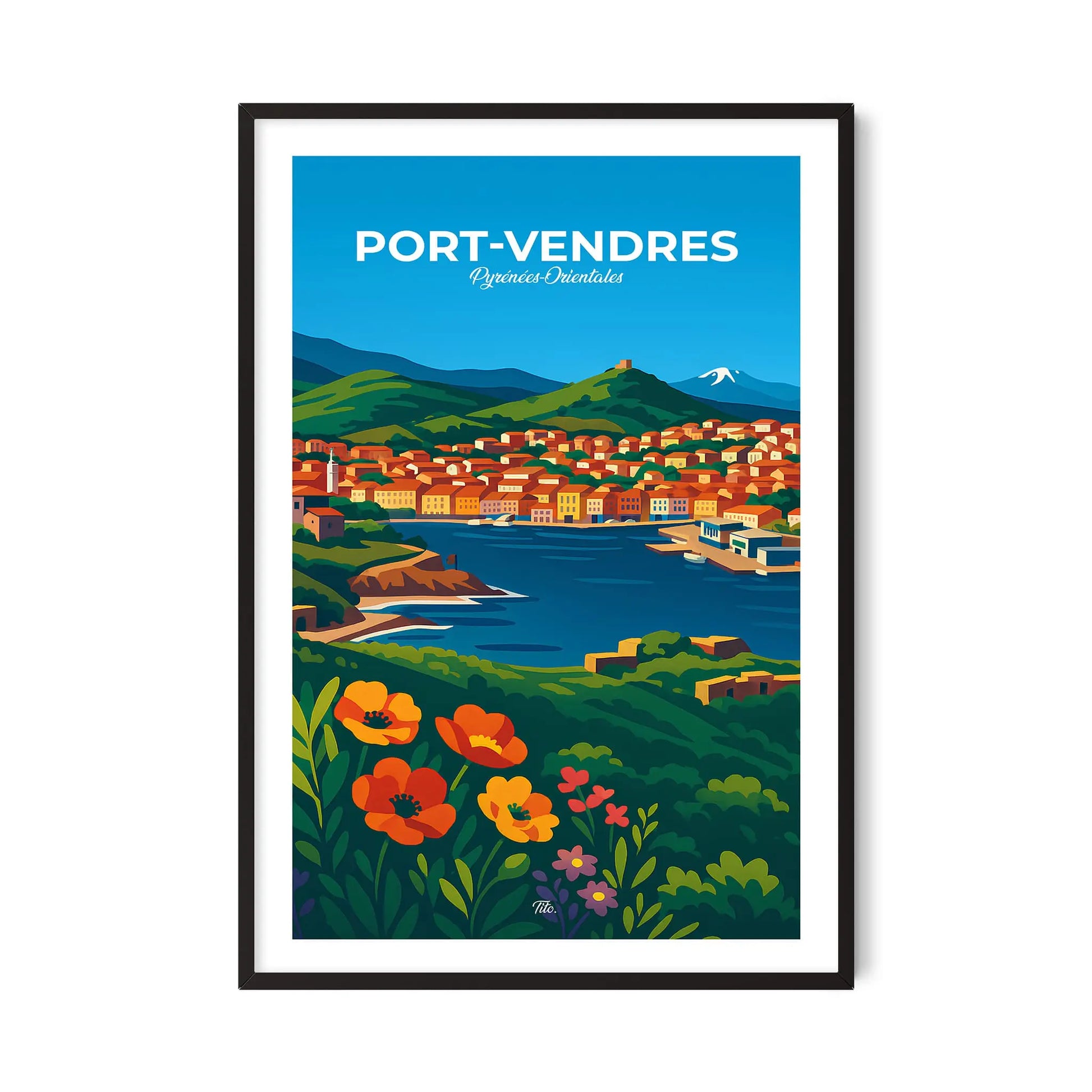 Affiche Port-Vendres - Poster vintage, impression artistique murale