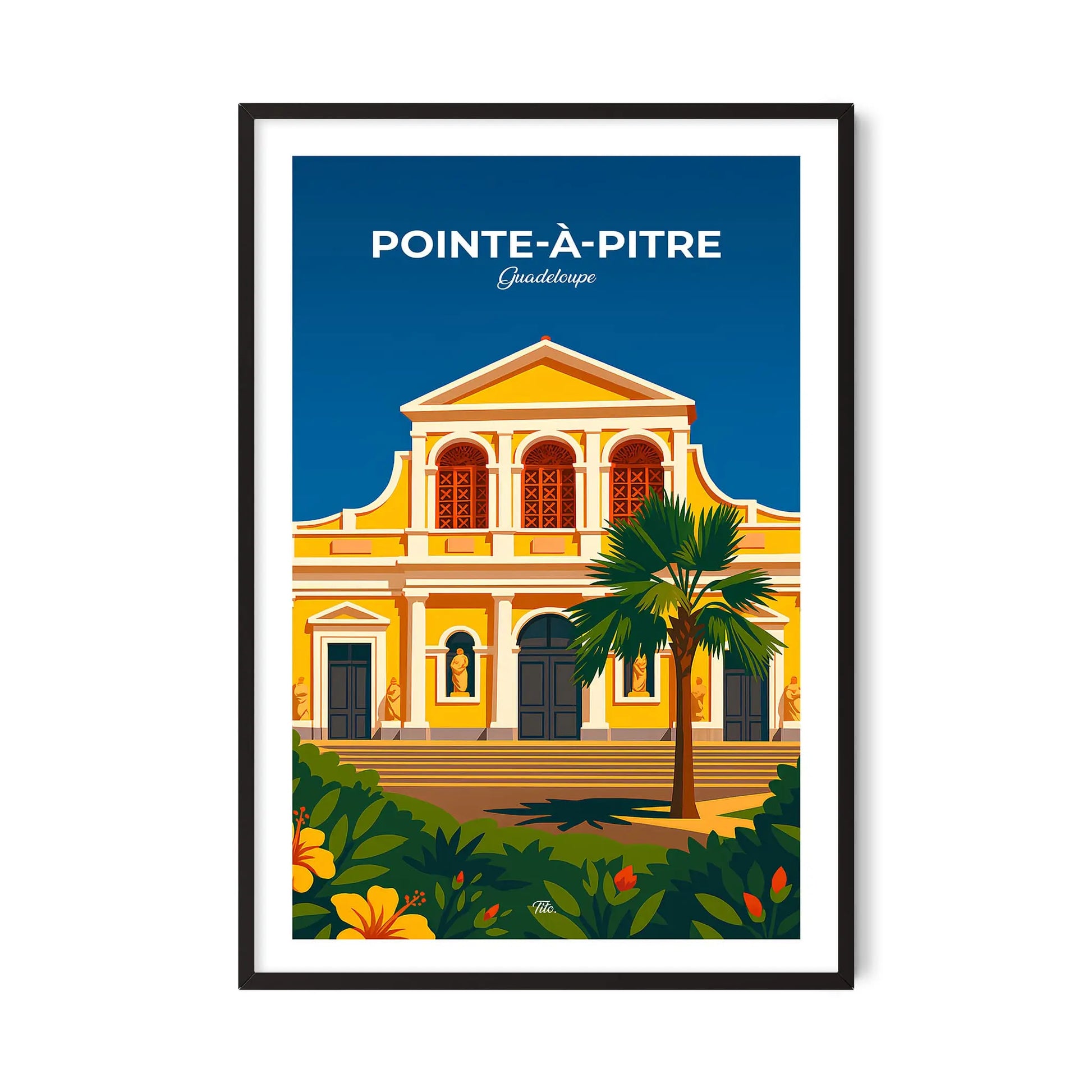 Affiche Pointe-à-Pitre - Poster vintage, impression artistique murale