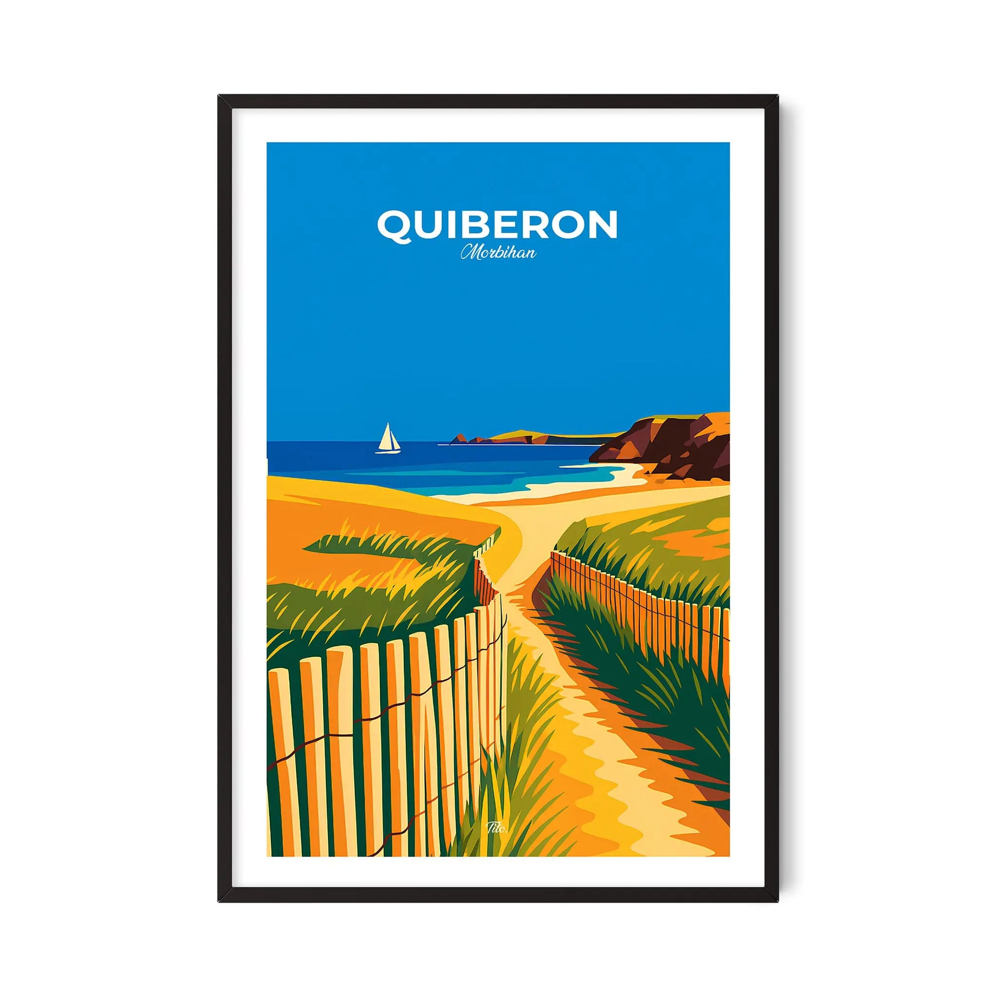 Affiche Quiberon - Poster vintage, impression artistique murale