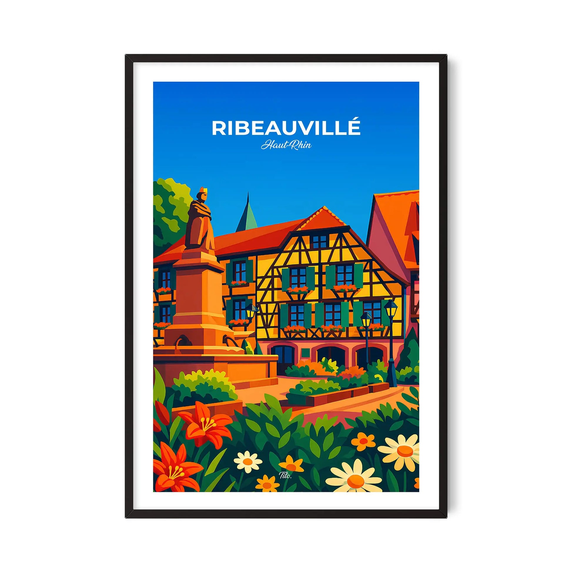 Affiche Ribeauvillé - Poster vintage, impression artistique murale