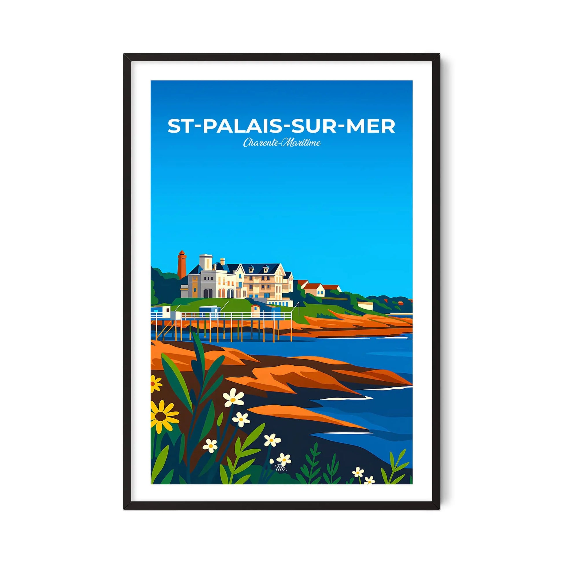 Affiche Saint-Palais-sur-Mer - Poster vintage, impression artistique murale