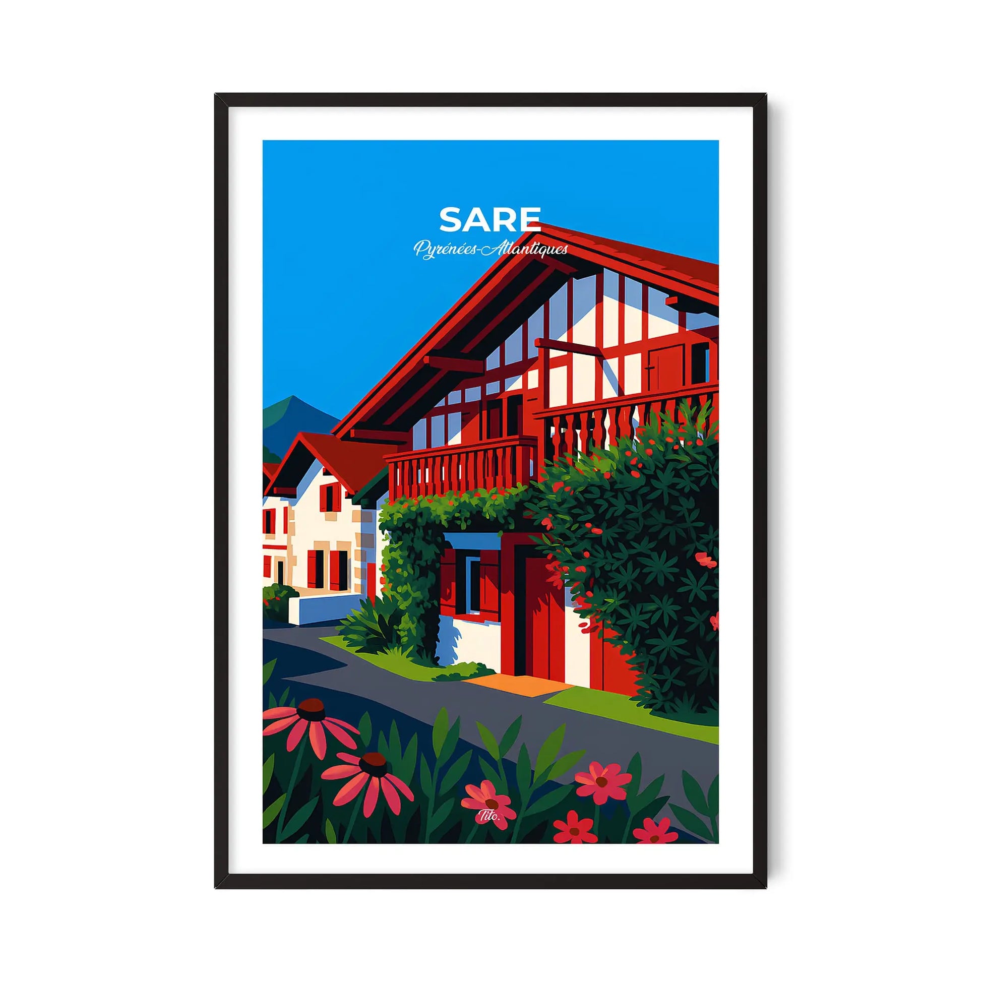 Affiche Sare - Poster vintage, impression artistique murale