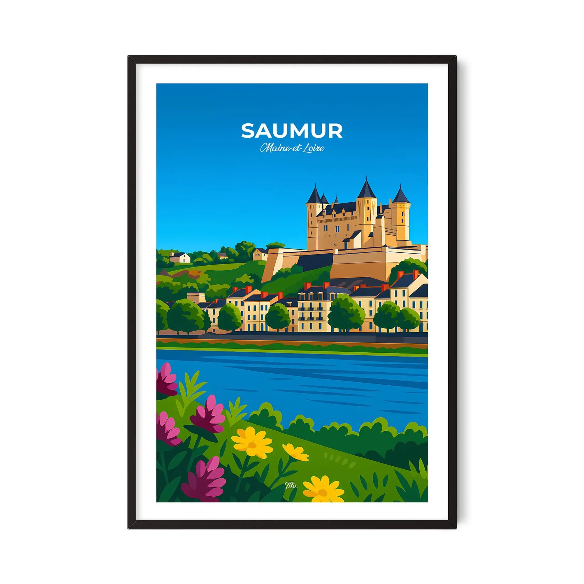 Affiche Saumur - Poster vintage, impression artistique murale