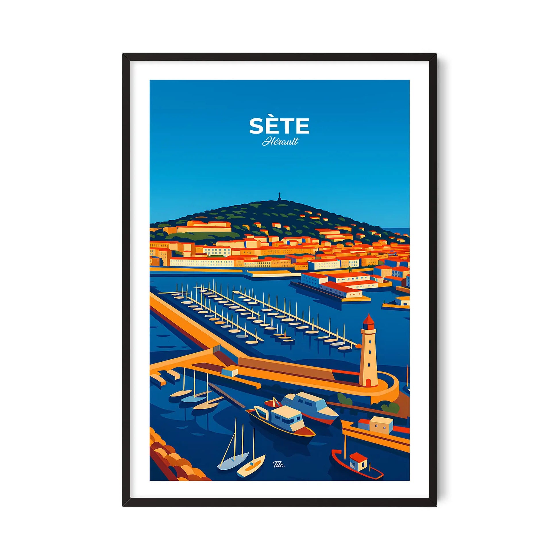 Affiche Sète - Poster vintage, impression artistique murale