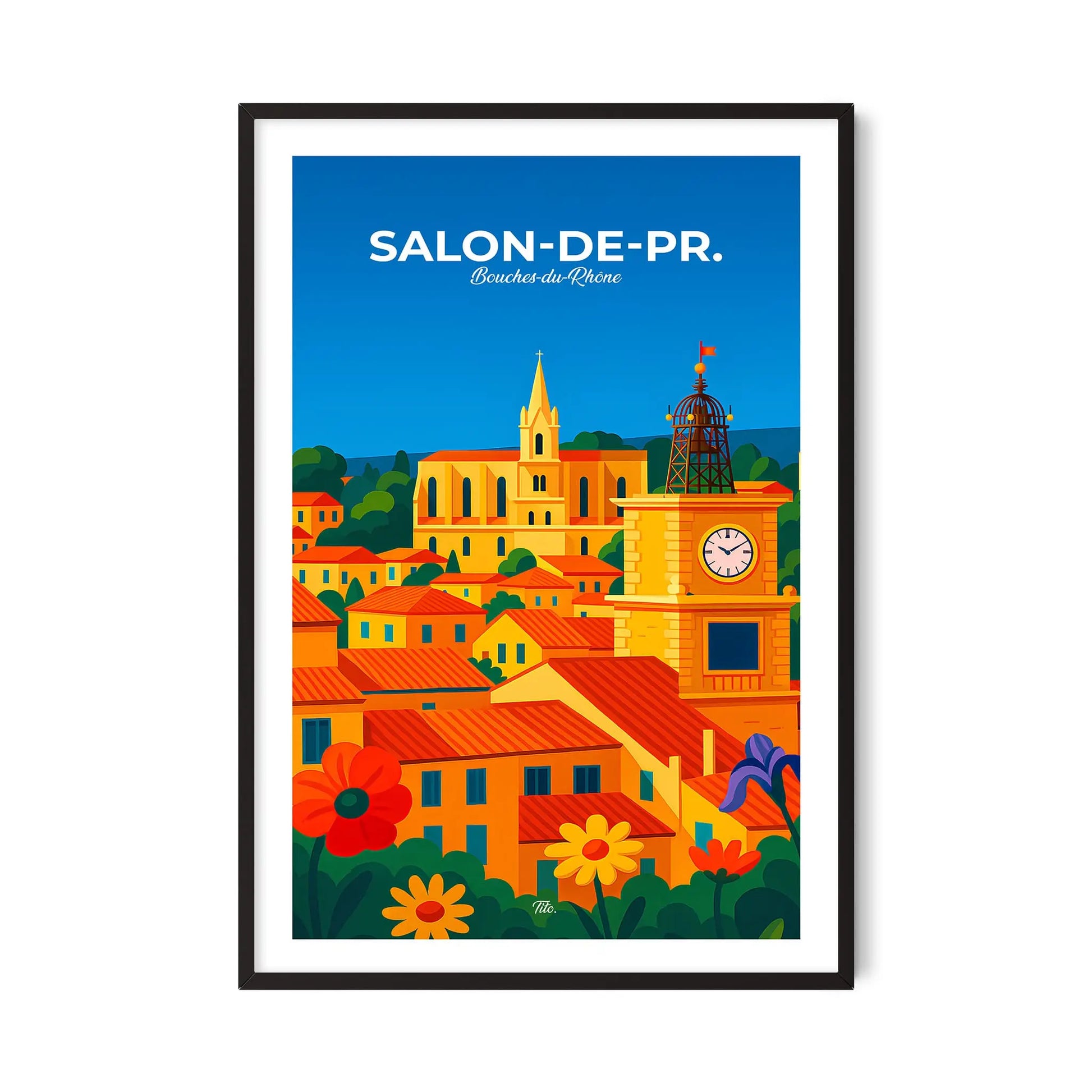 Affiche Salon-de-Provence - Poster vintage, impression artistique murale