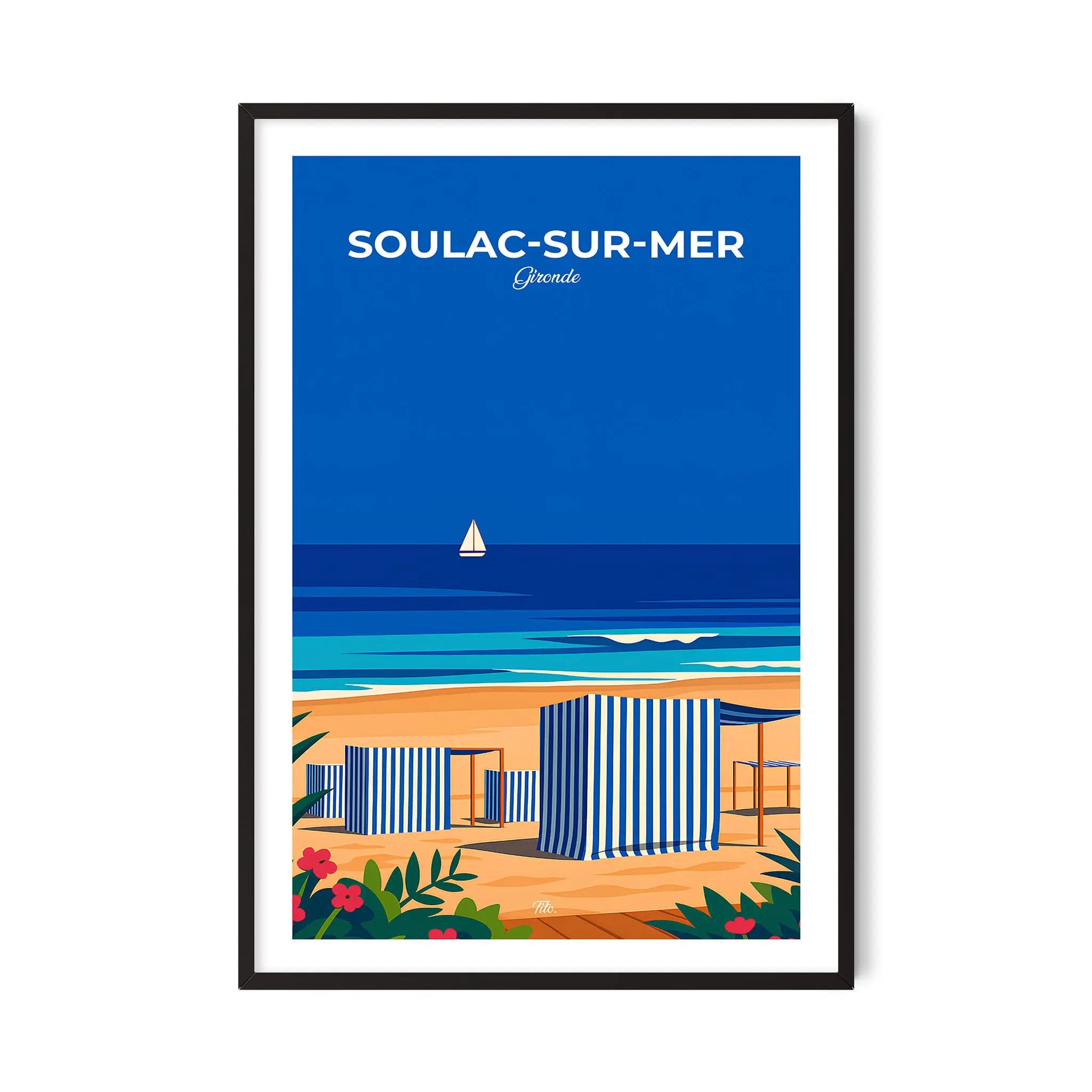 Affiche Soulac-sur-Mer - Poster vintage, impression artistique murale