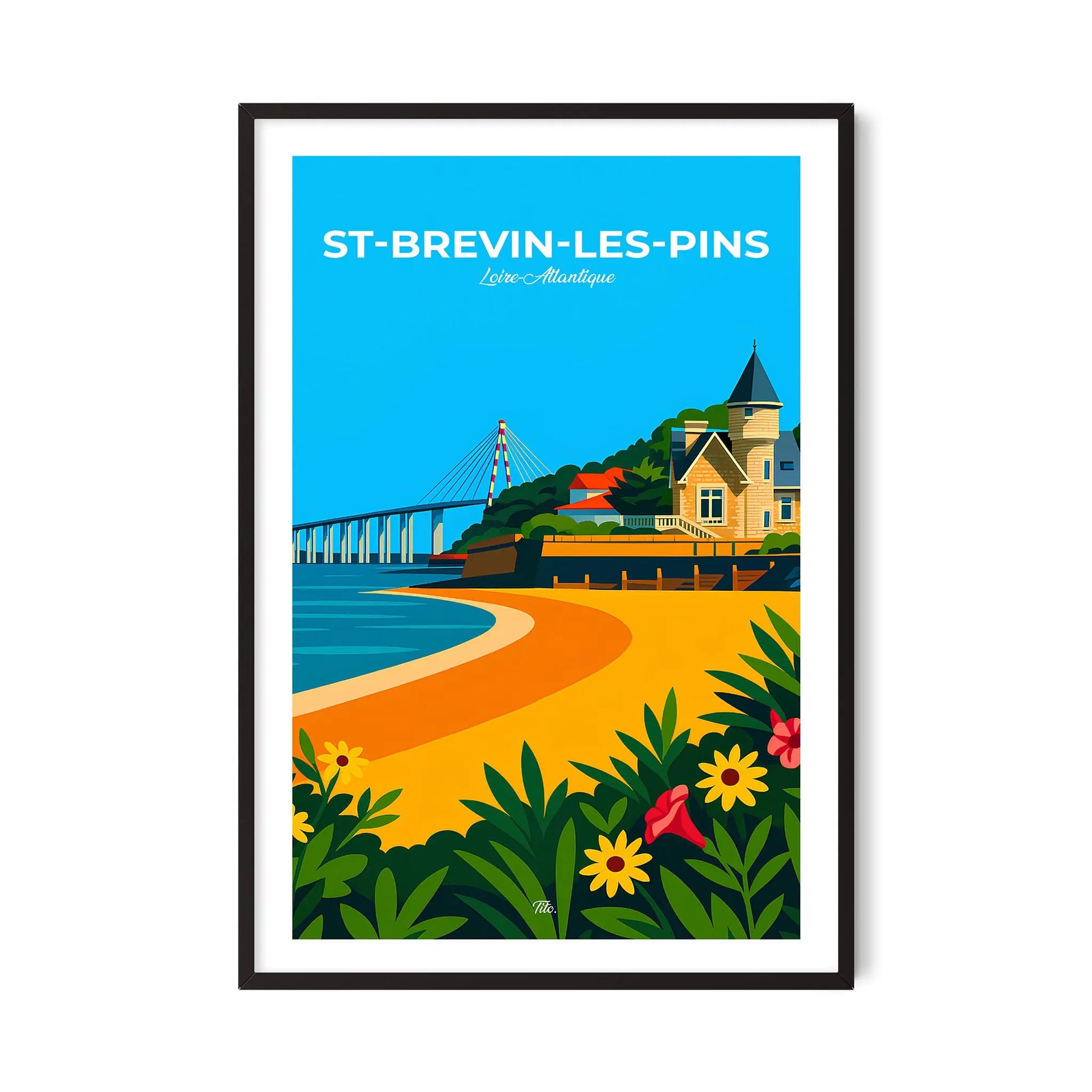 Affiche Saint-Brevin-les-Pins - Poster vintage, impression artistique murale