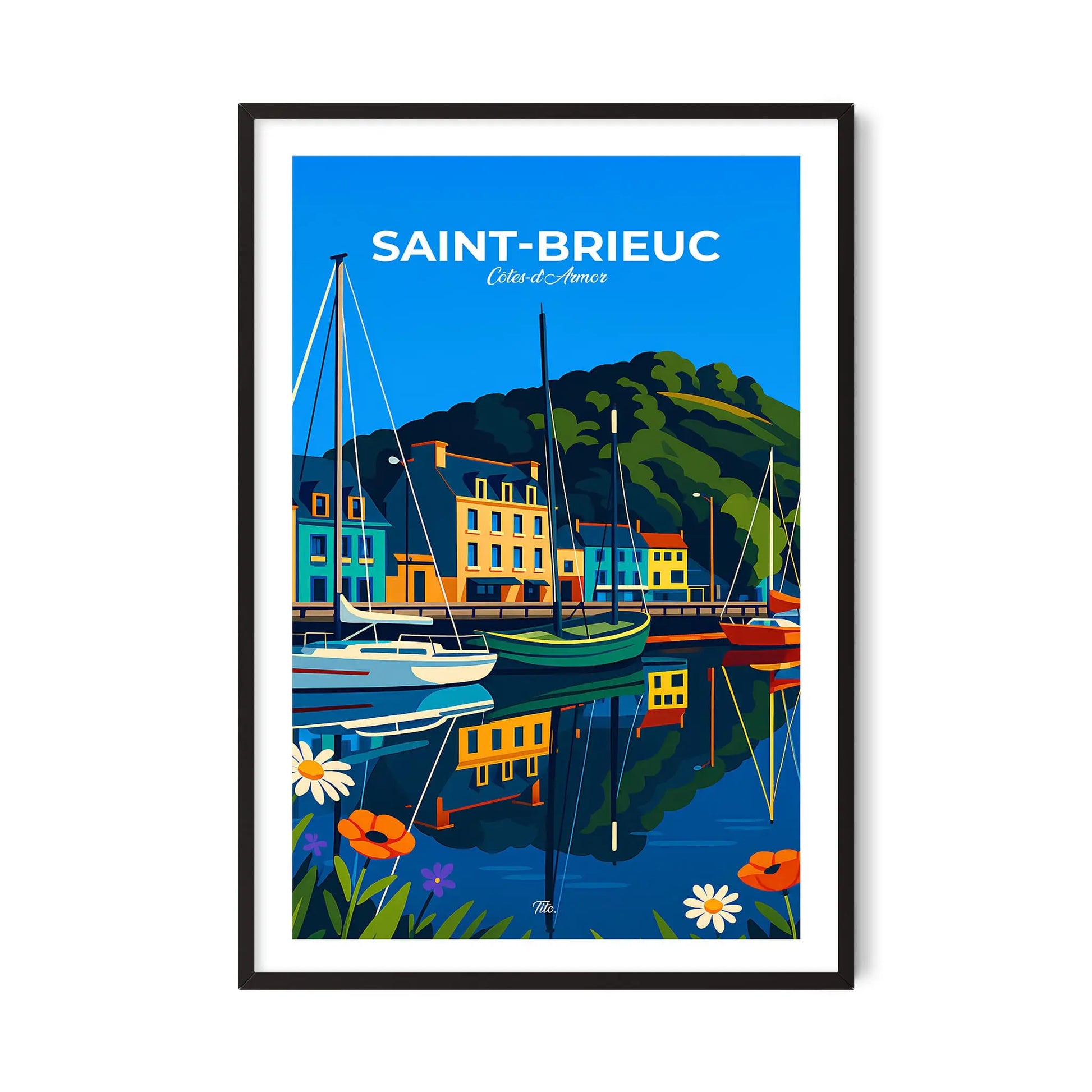 Affiche Saint-Brieuc - Poster vintage, impression artistique murale
