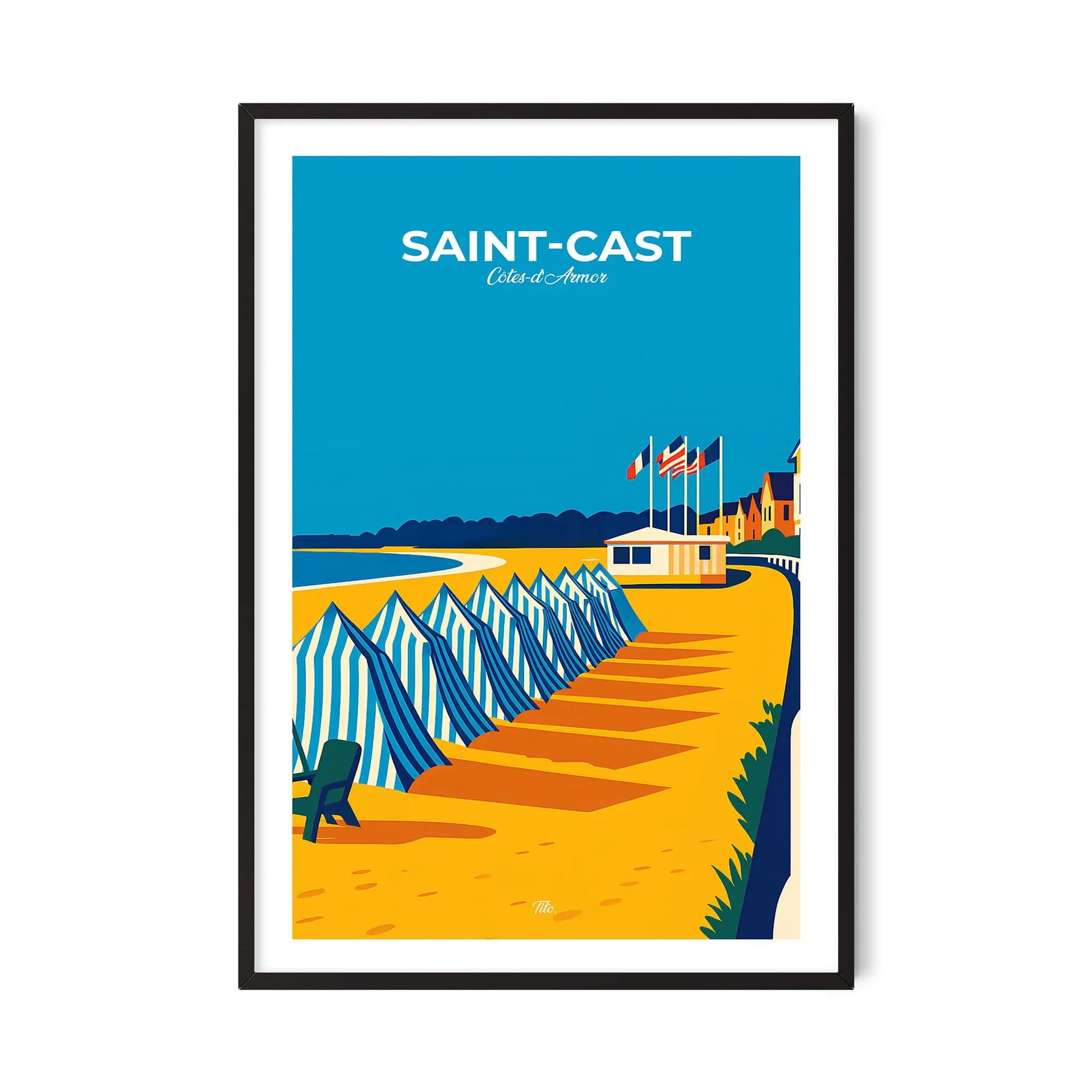 Affiche Saint-Cast-le-Guildo - Poster vintage, impression artistique murale