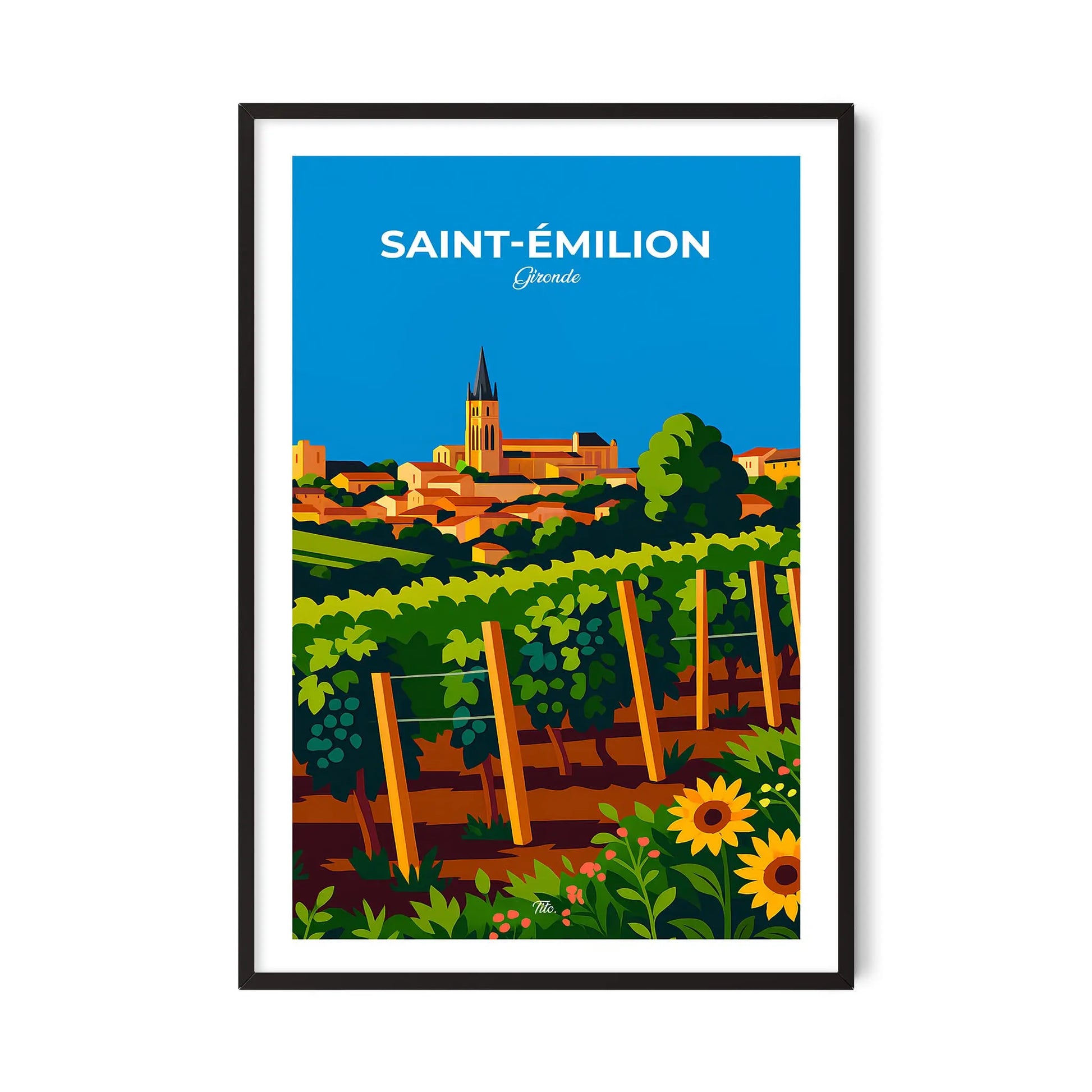 Affiche Saint-Émilion - Poster vintage, impression artistique murale