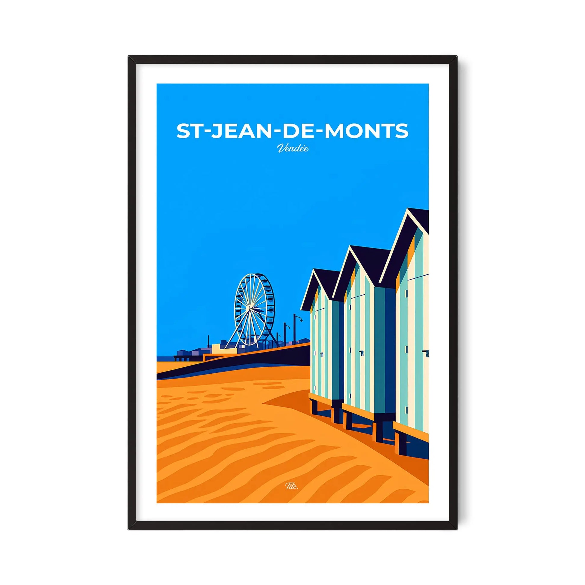 Affiche Saint-Jean-de-Monts - Poster vintage, impression artistique murale