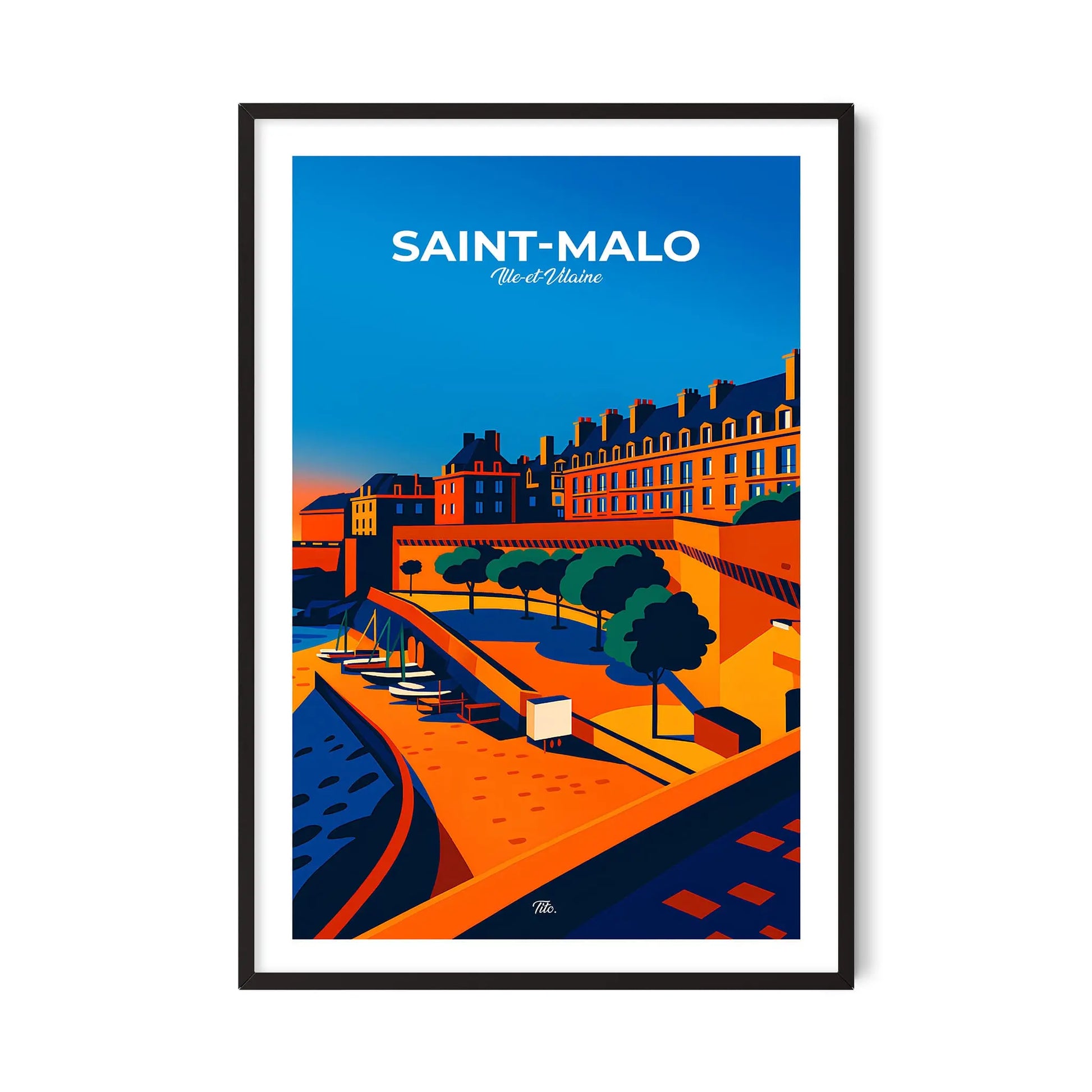 Affiche Saint-Malo - Poster vintage, impression artistique murale