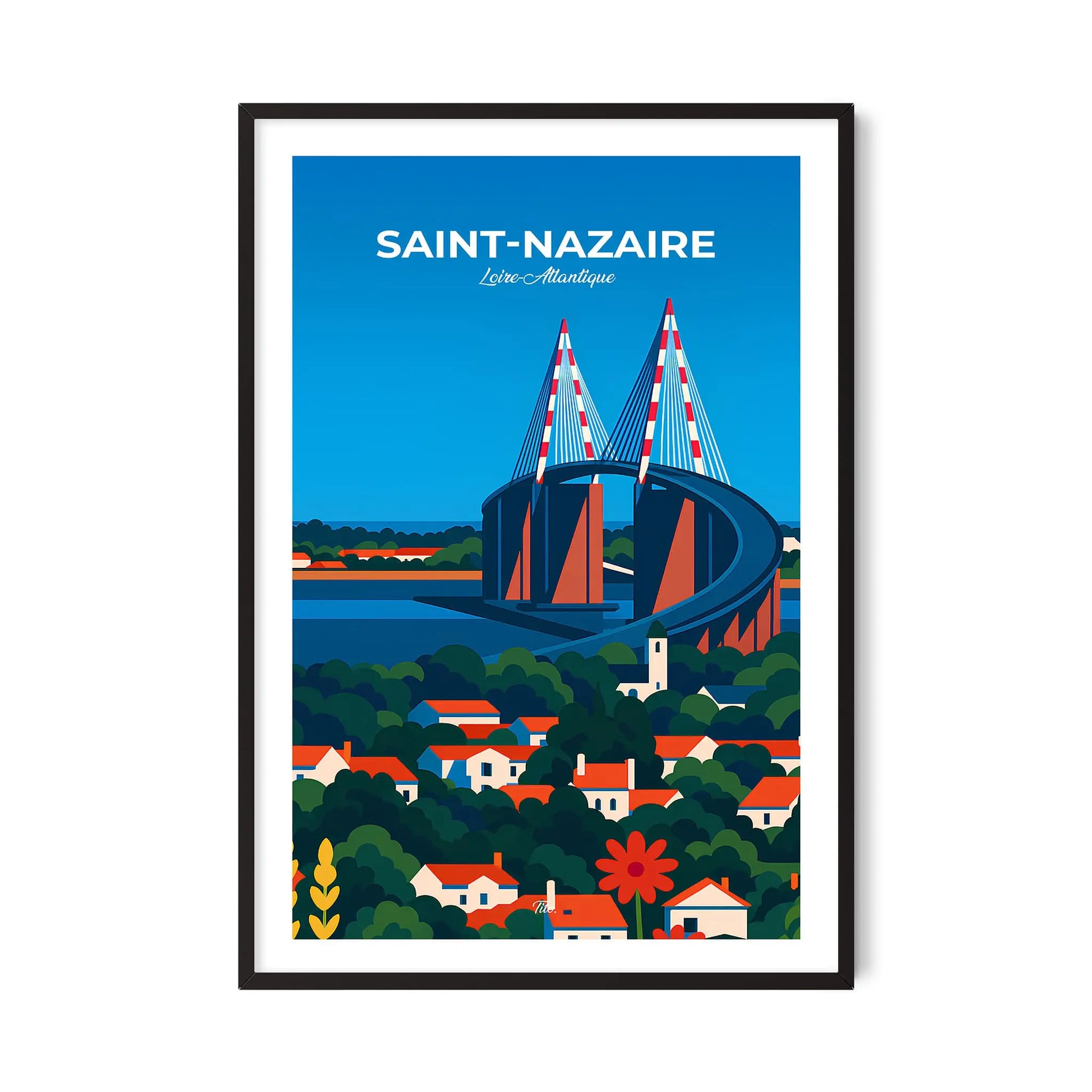 Affiche Saint-Nazaire - Poster vintage, impression artistique murale