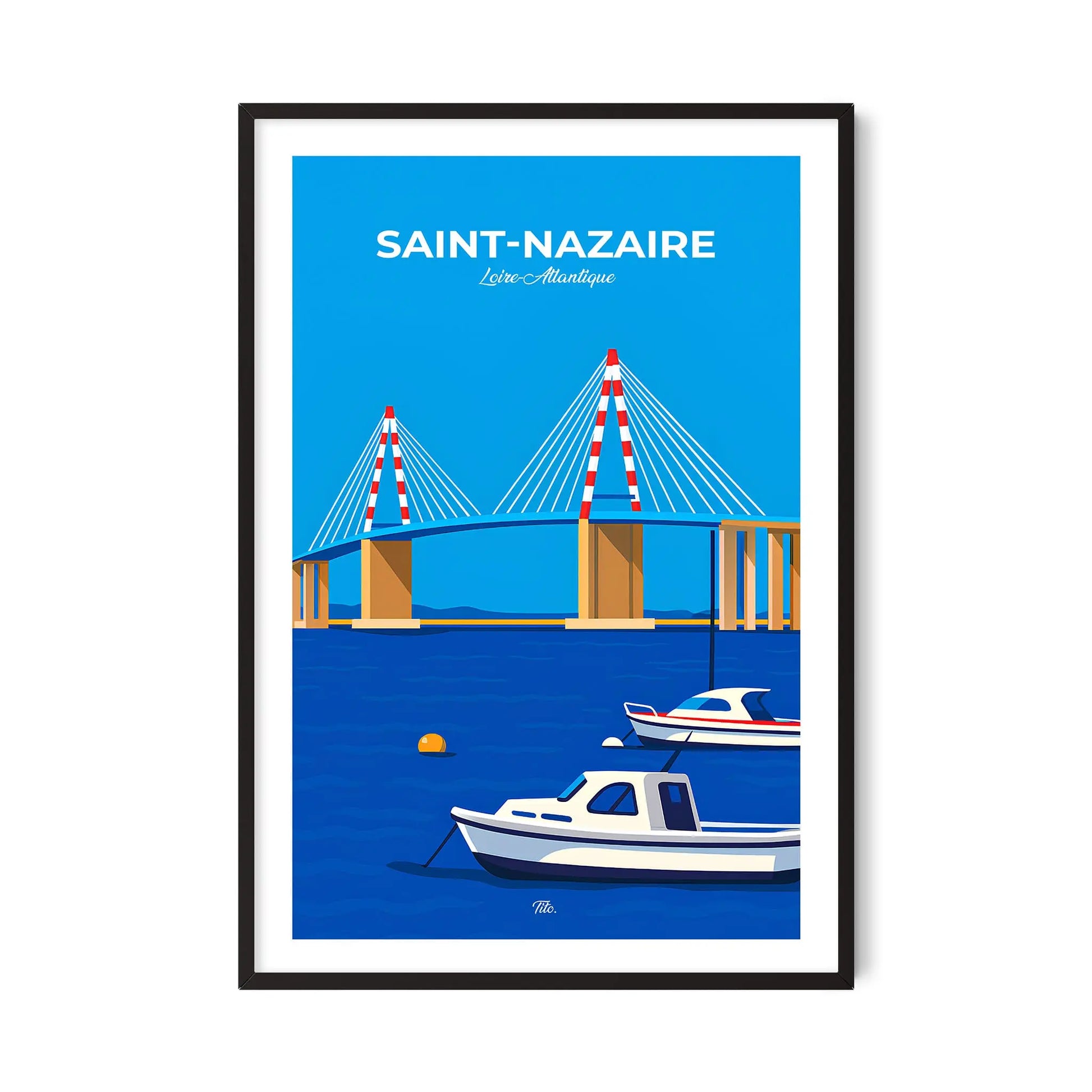 Affiche Saint-Nazaire - Poster vintage, impression artistique murale