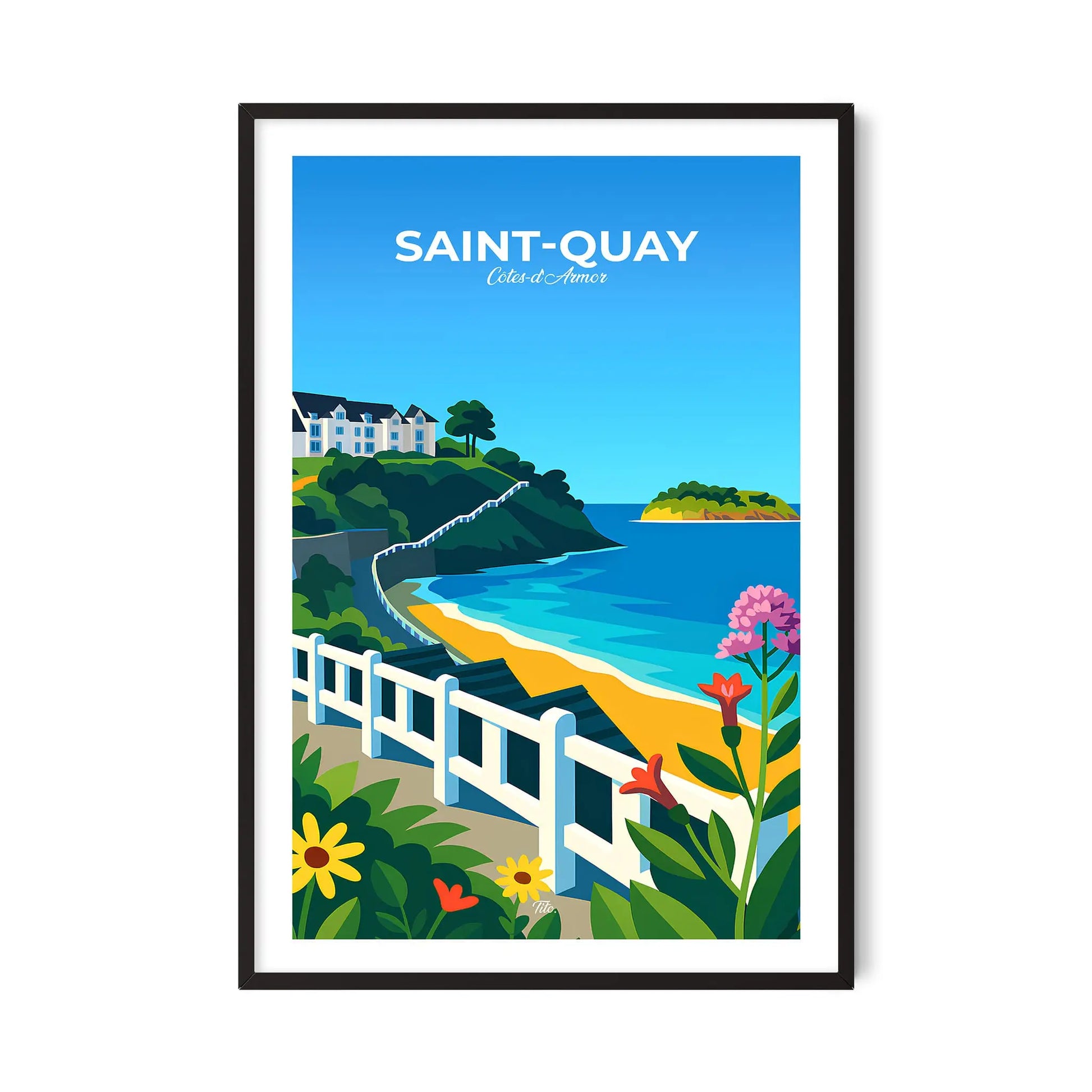 Affiche Saint-Quay-Portrieux - Poster vintage, impression artistique murale
