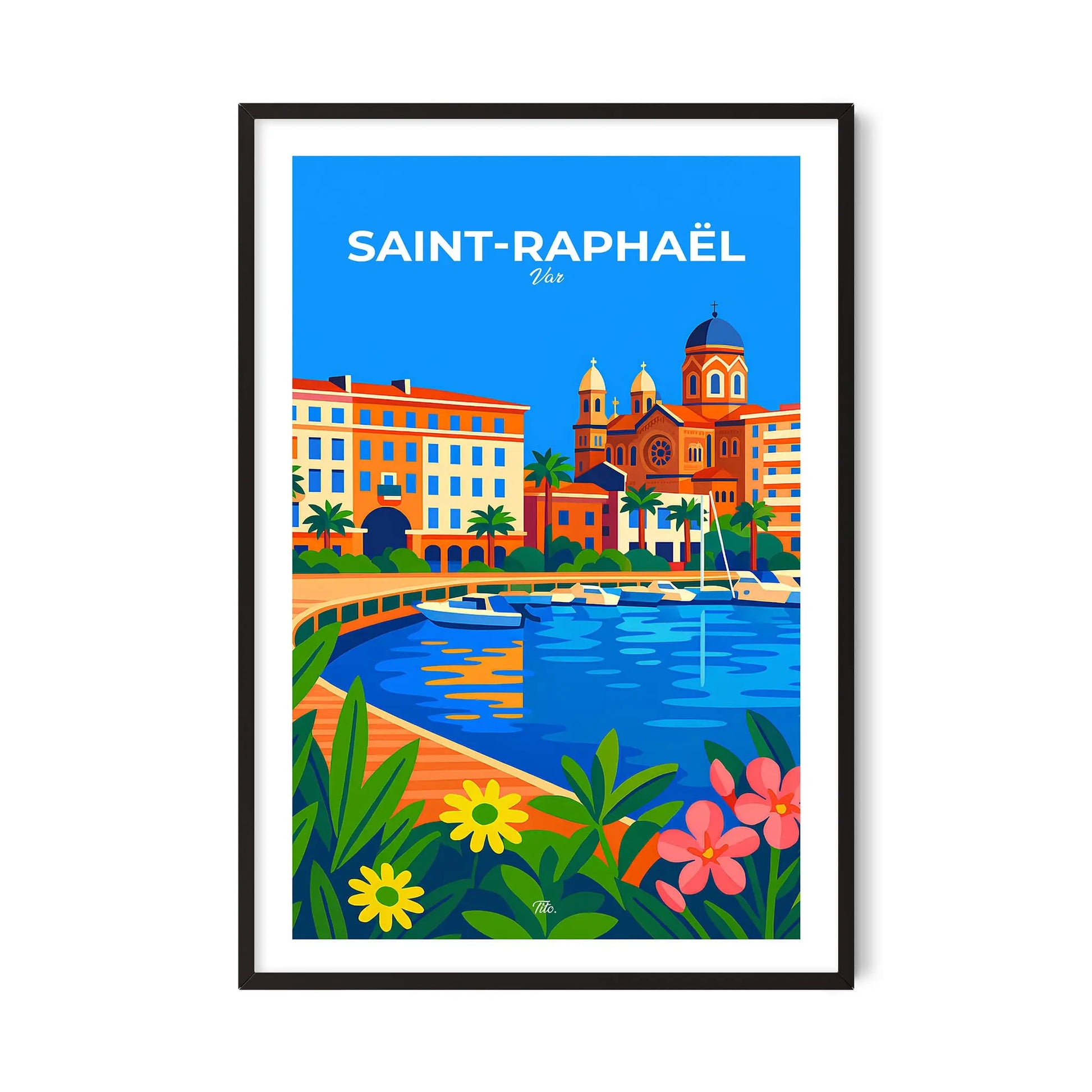Affiche Saint-Raphaël - Poster vintage, impression artistique murale