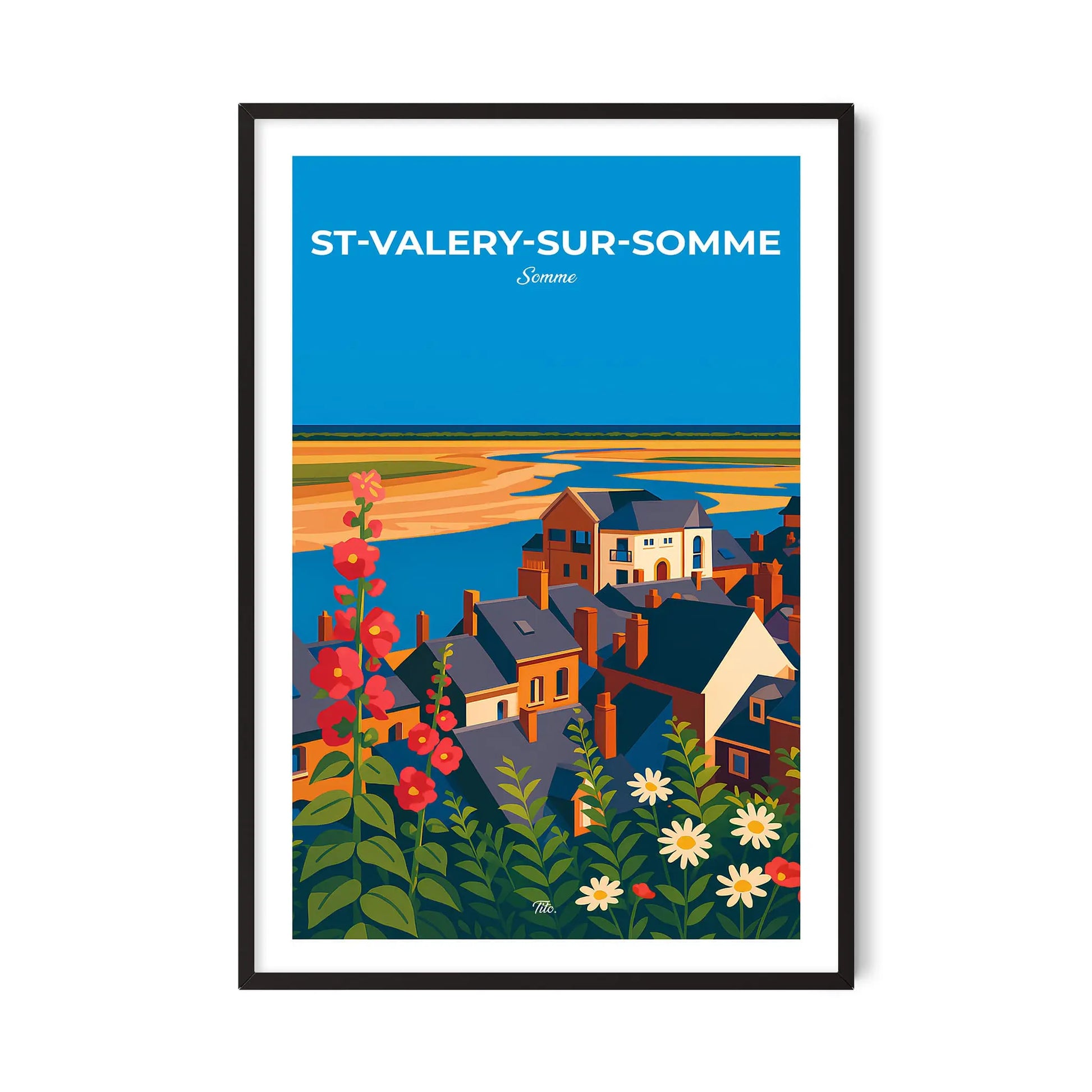 Affiche Saint-Valery-sur-Somme - Poster vintage, impression artistique murale
