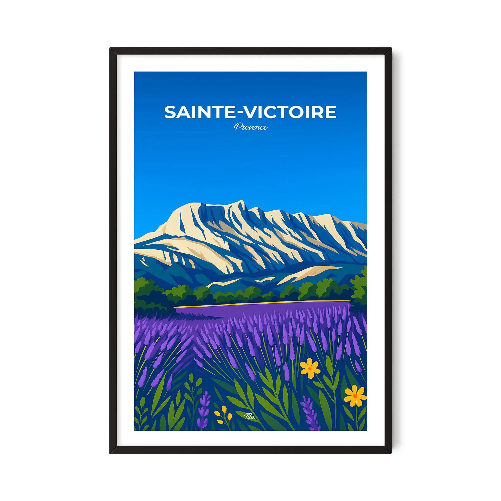 Affiche Sainte-Victoire - Poster vintage, impression artistique murale