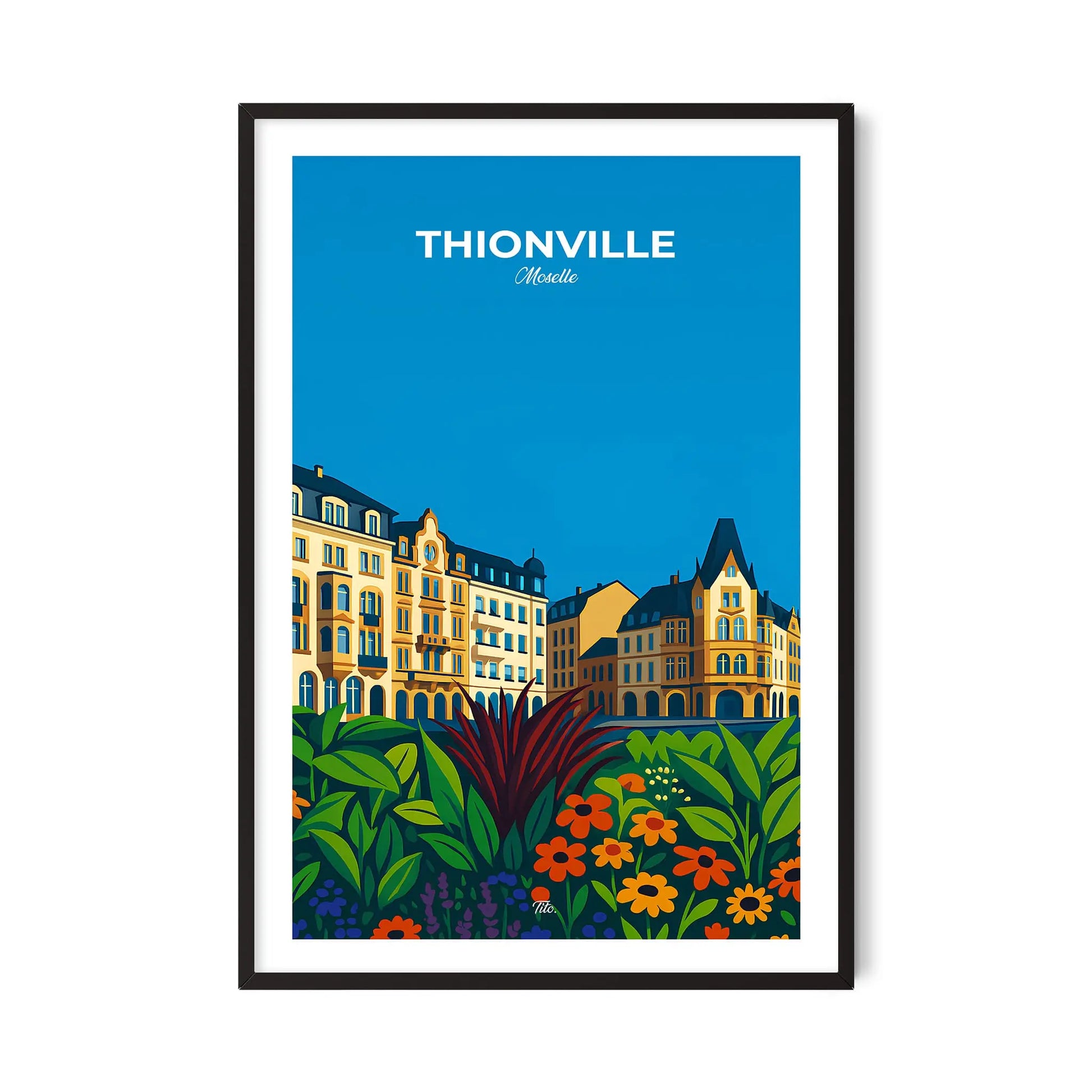 Affiche Thionville - Poster vintage, impression artistique murale