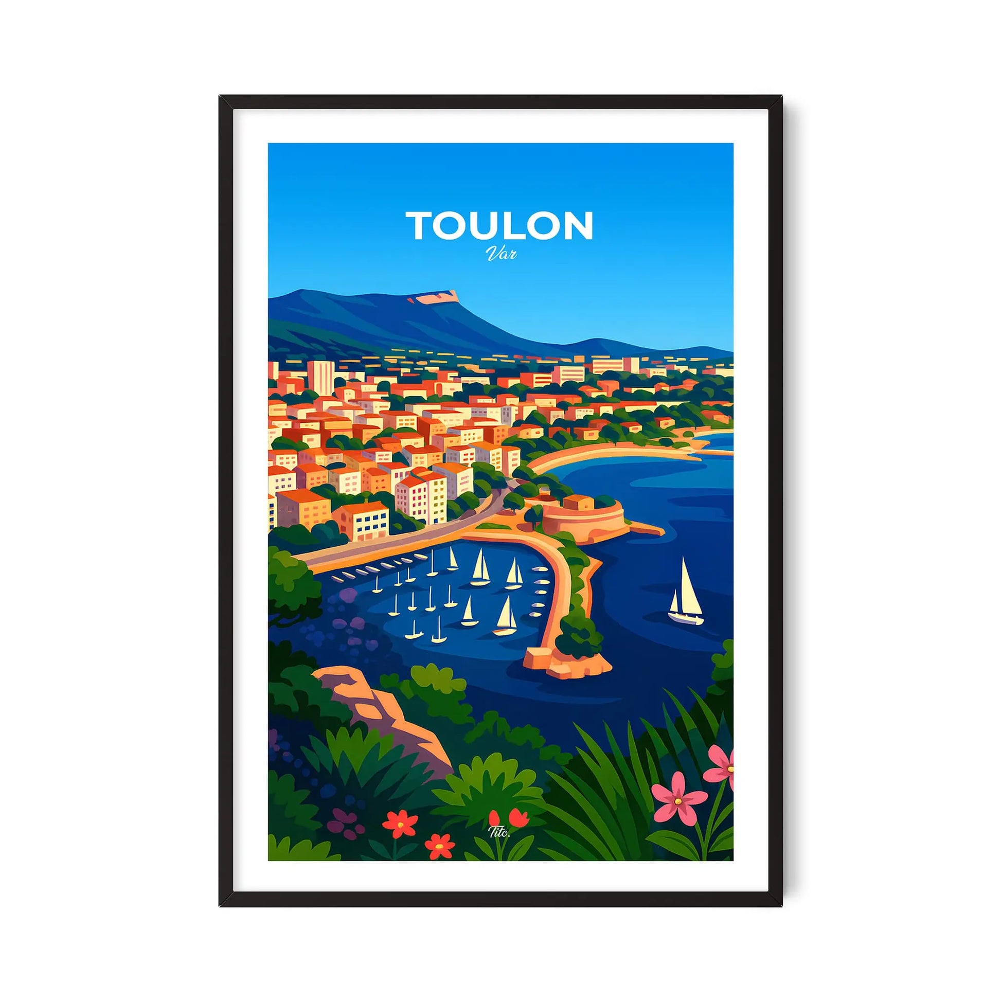 Affiche Toulon - Poster vintage, impression artistique murale