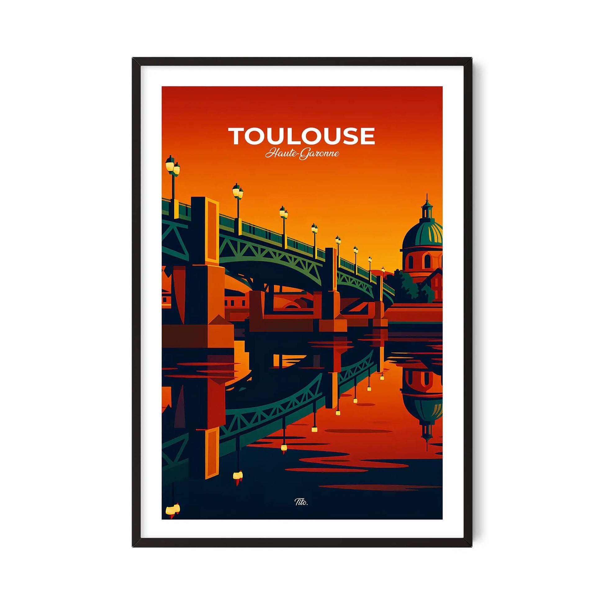 Affiche Toulouse - Poster vintage, impression artistique murale