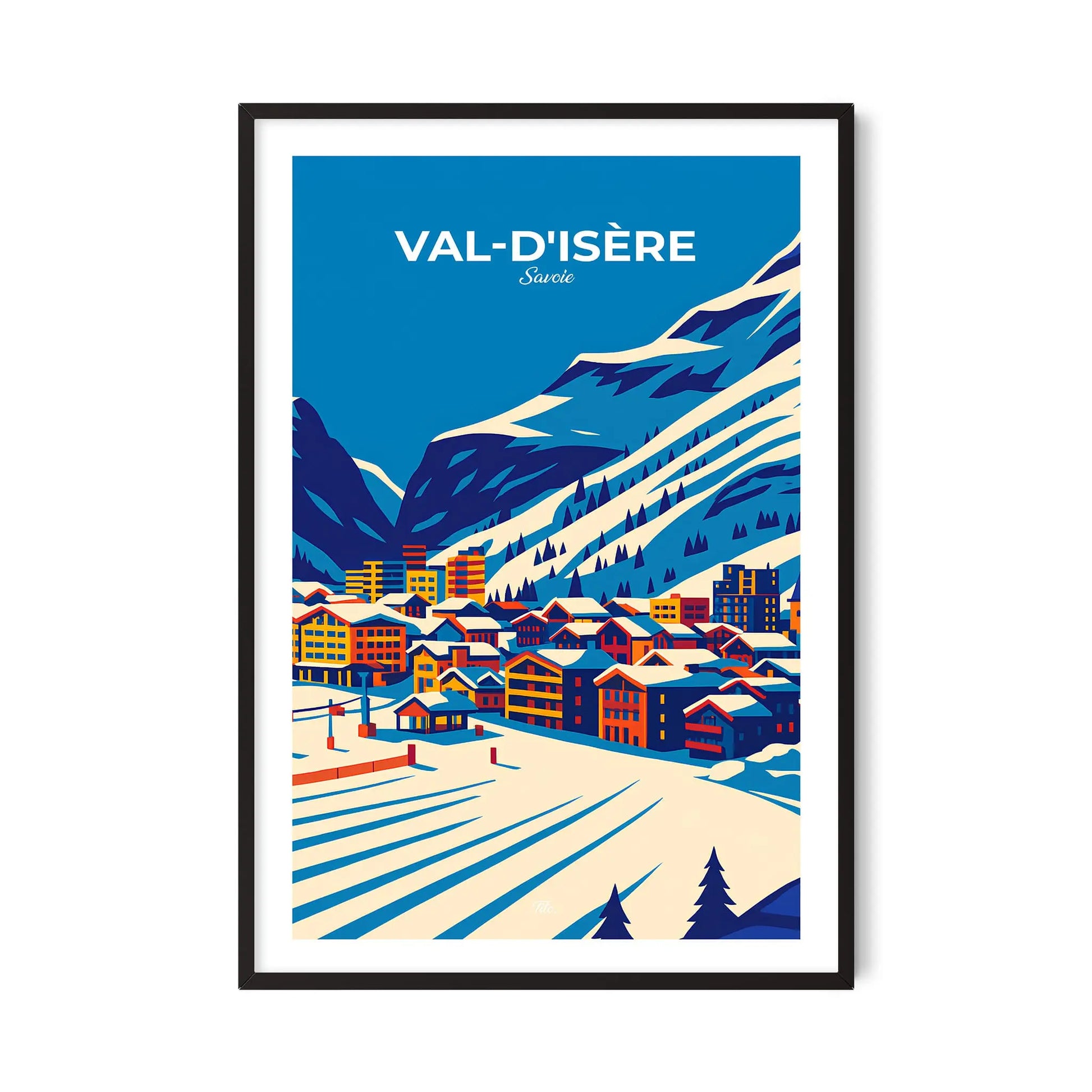 Affiche Val-d’Isère - Poster vintage, impression artistique murale