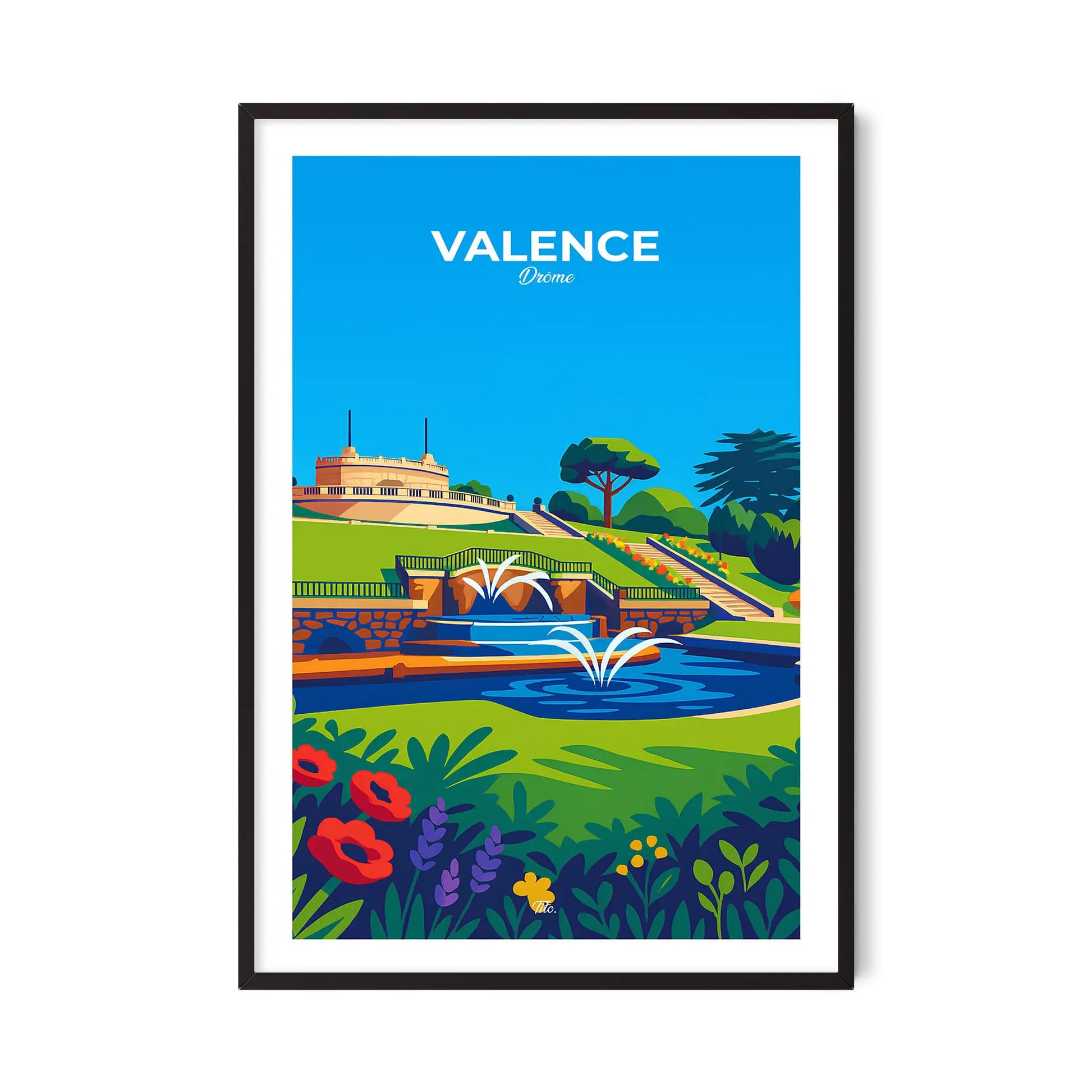 Affiche Valence - Poster vintage, impression artistique murale