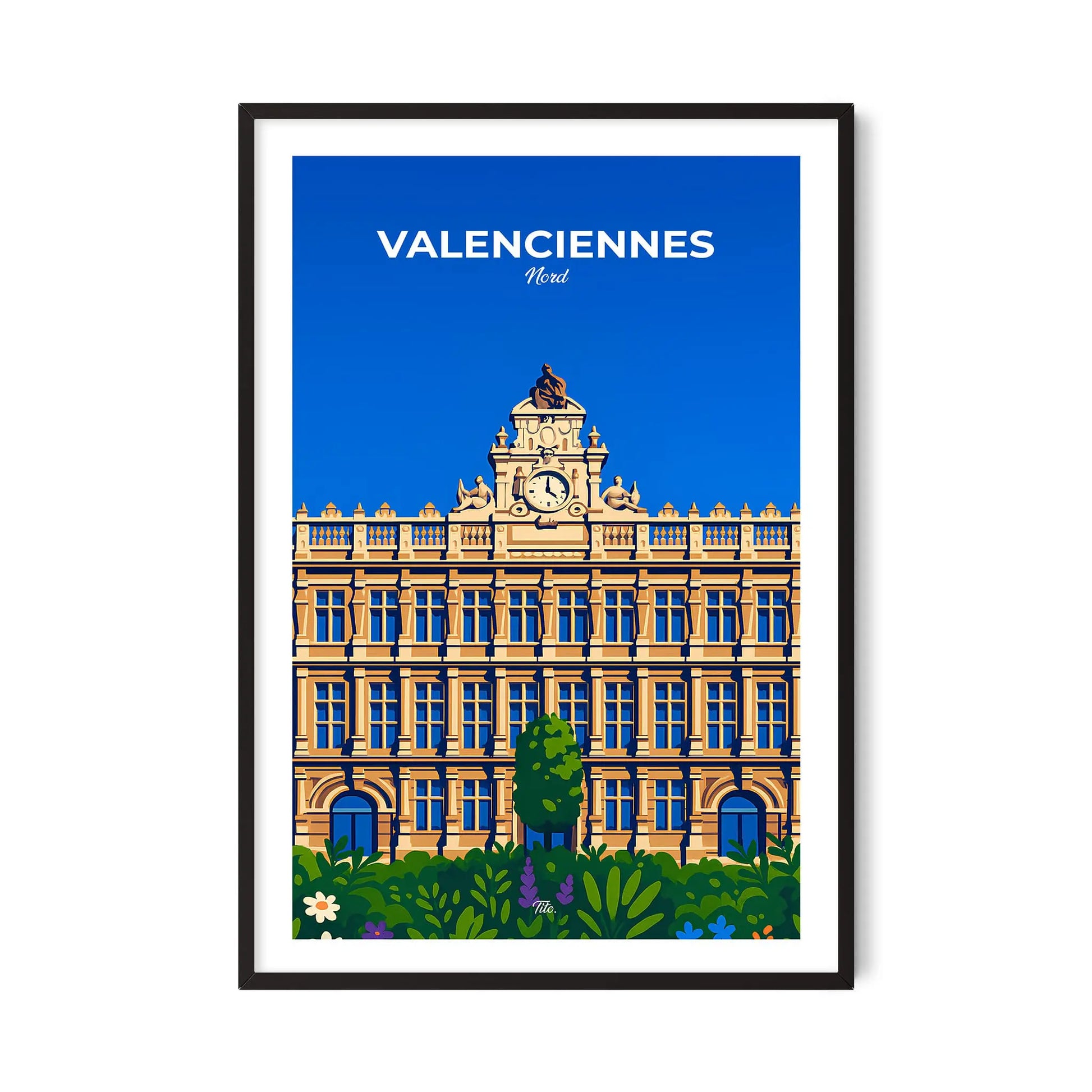Affiche Valenciennes - Poster vintage, impression artistique murale