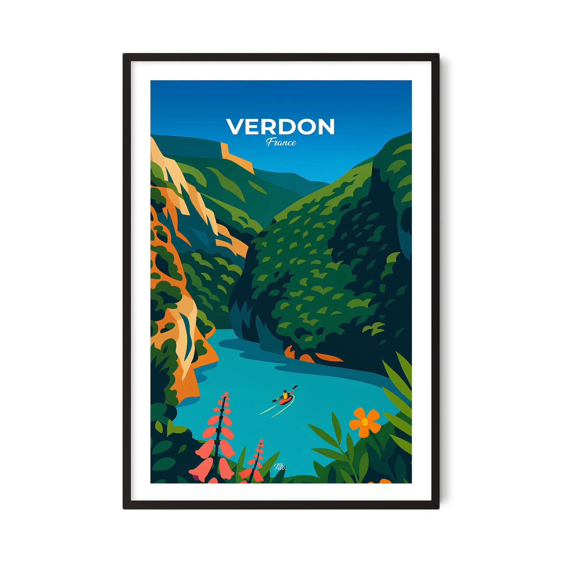 Affiche Verdon - Poster vintage, impression artistique murale