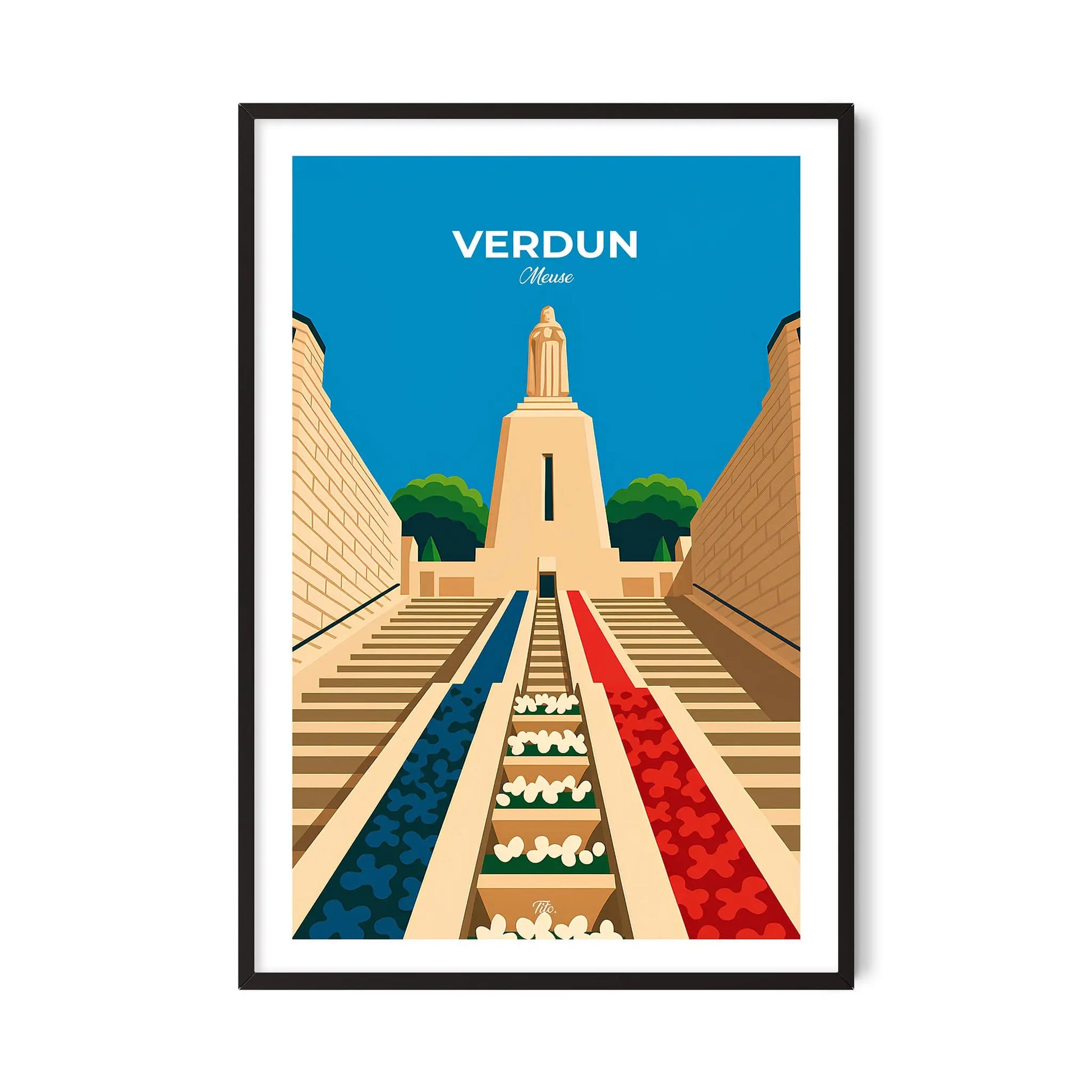 Affiche Verdun - Poster vintage, impression artistique murale