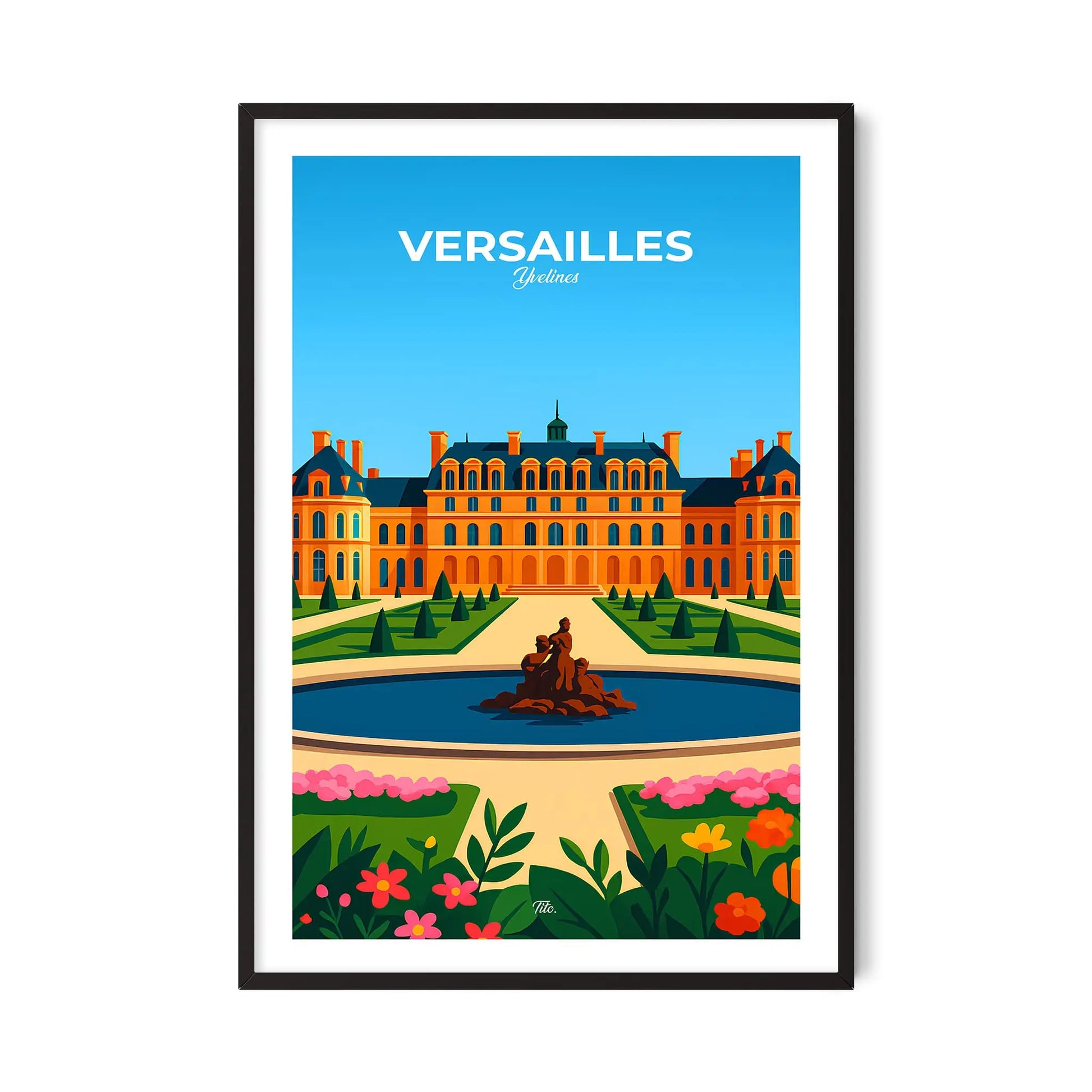 Affiche Versailles - Poster vintage, impression artistique murale