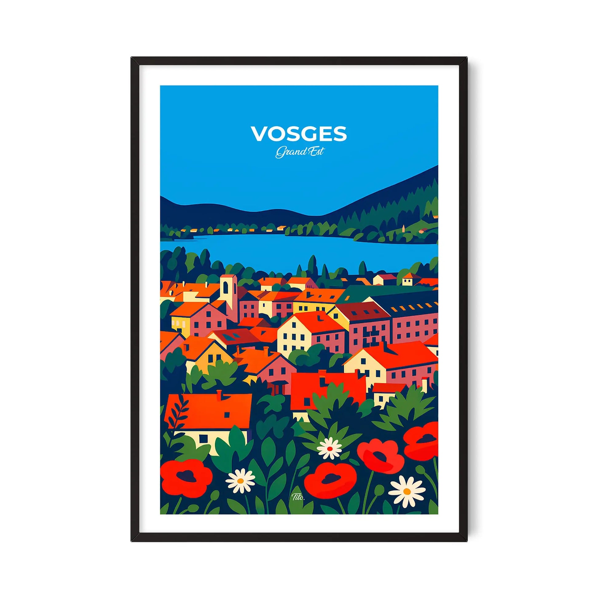 Affiche Vosges - Poster vintage, impression artistique murale