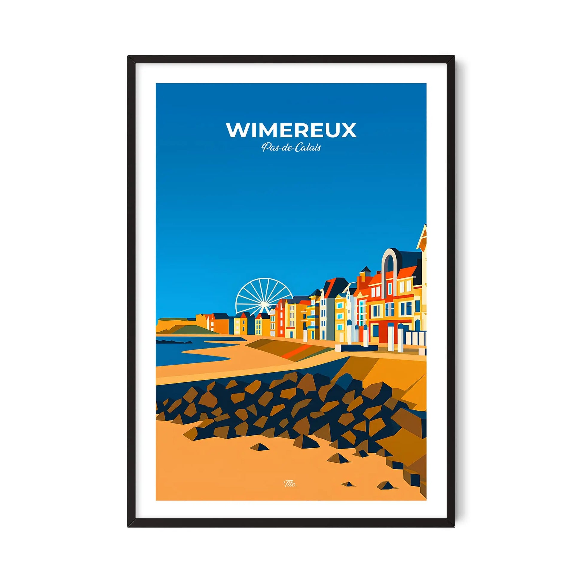 Affiche Wimereux - Poster vintage, impression artistique murale