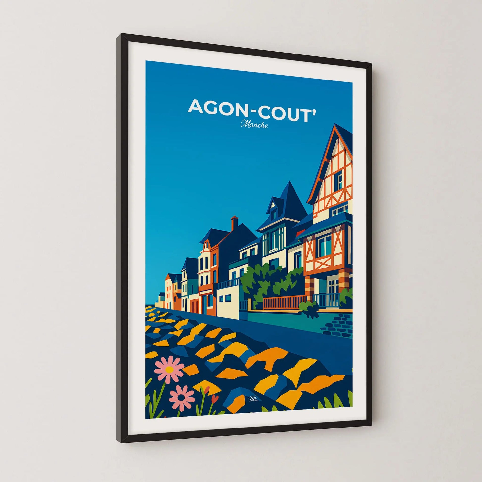 Affiche Agon-Coutainville - Poster vintage, impression artistique murale