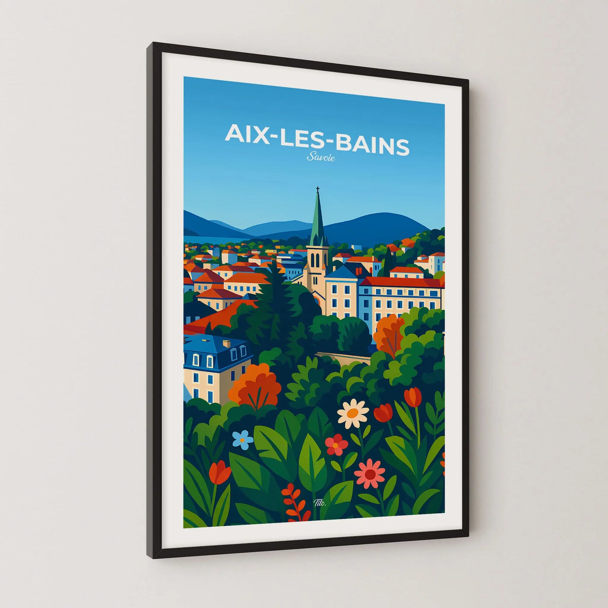 Affiche Aix-les-Bains - Poster vintage, impression artistique murale