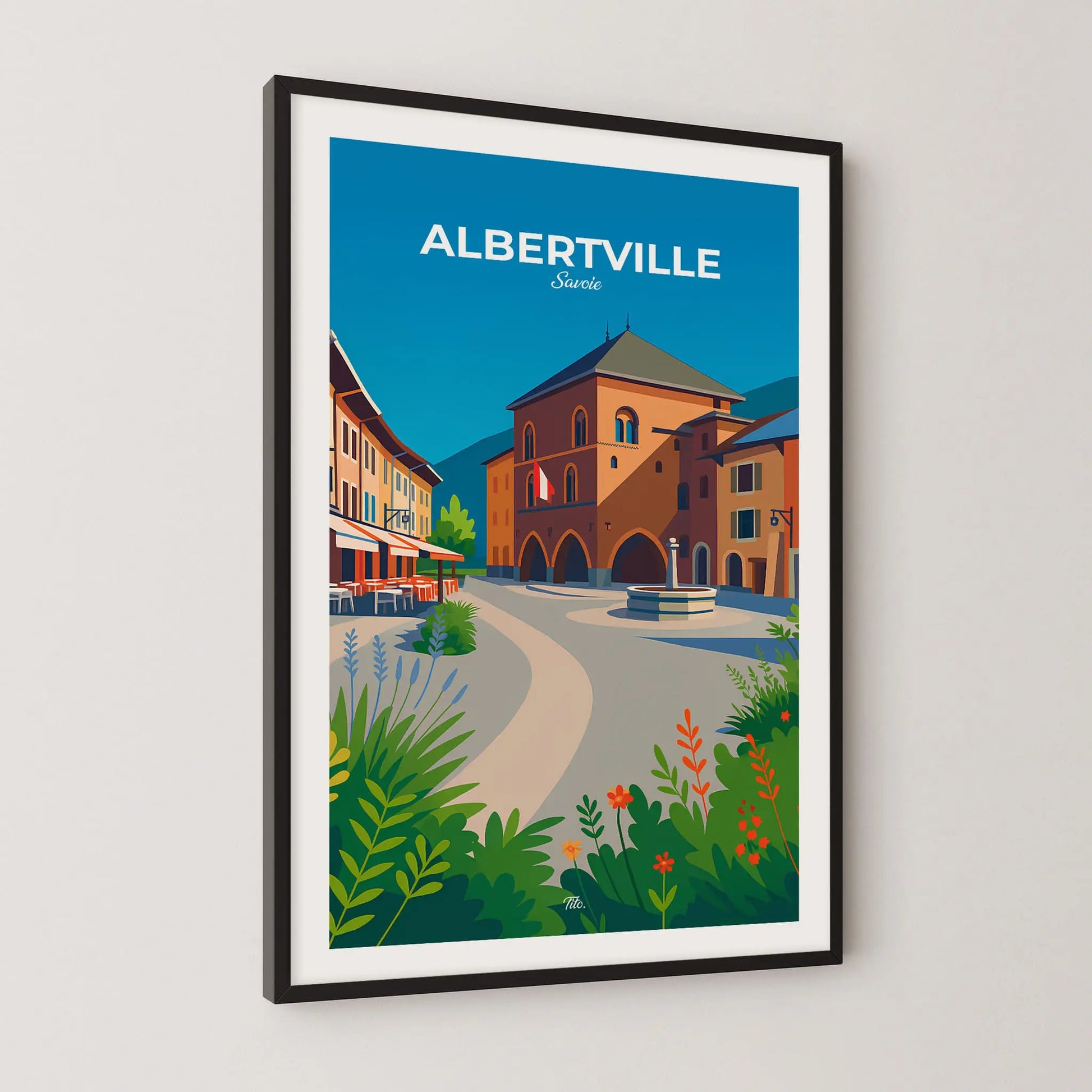 Affiche Albertville - Poster vintage, impression artistique murale