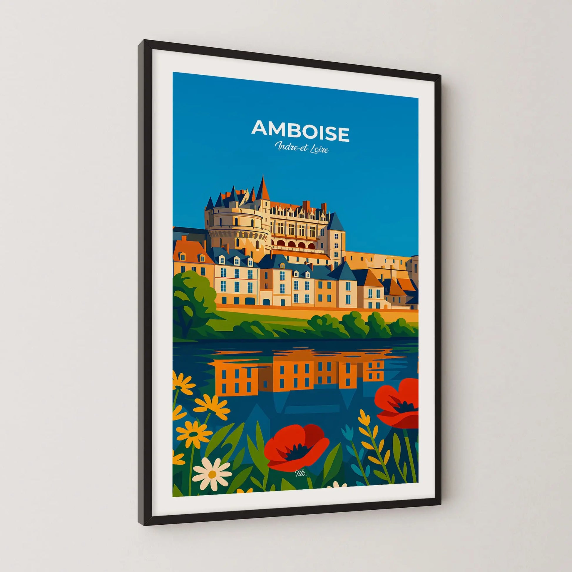 Affiche Amboise - Poster vintage, impression artistique murale