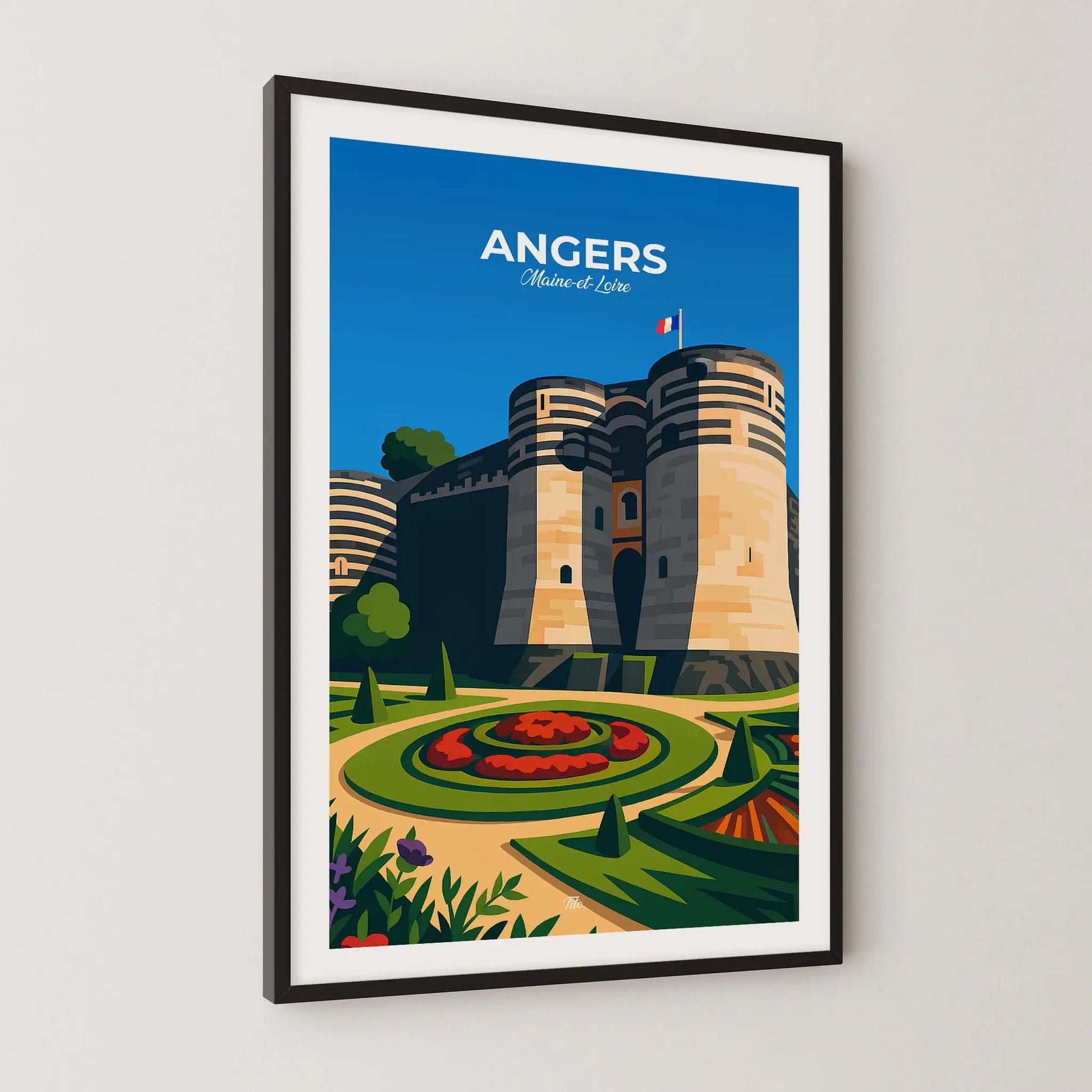 Affiche Angers - Poster vintage, impression artistique murale