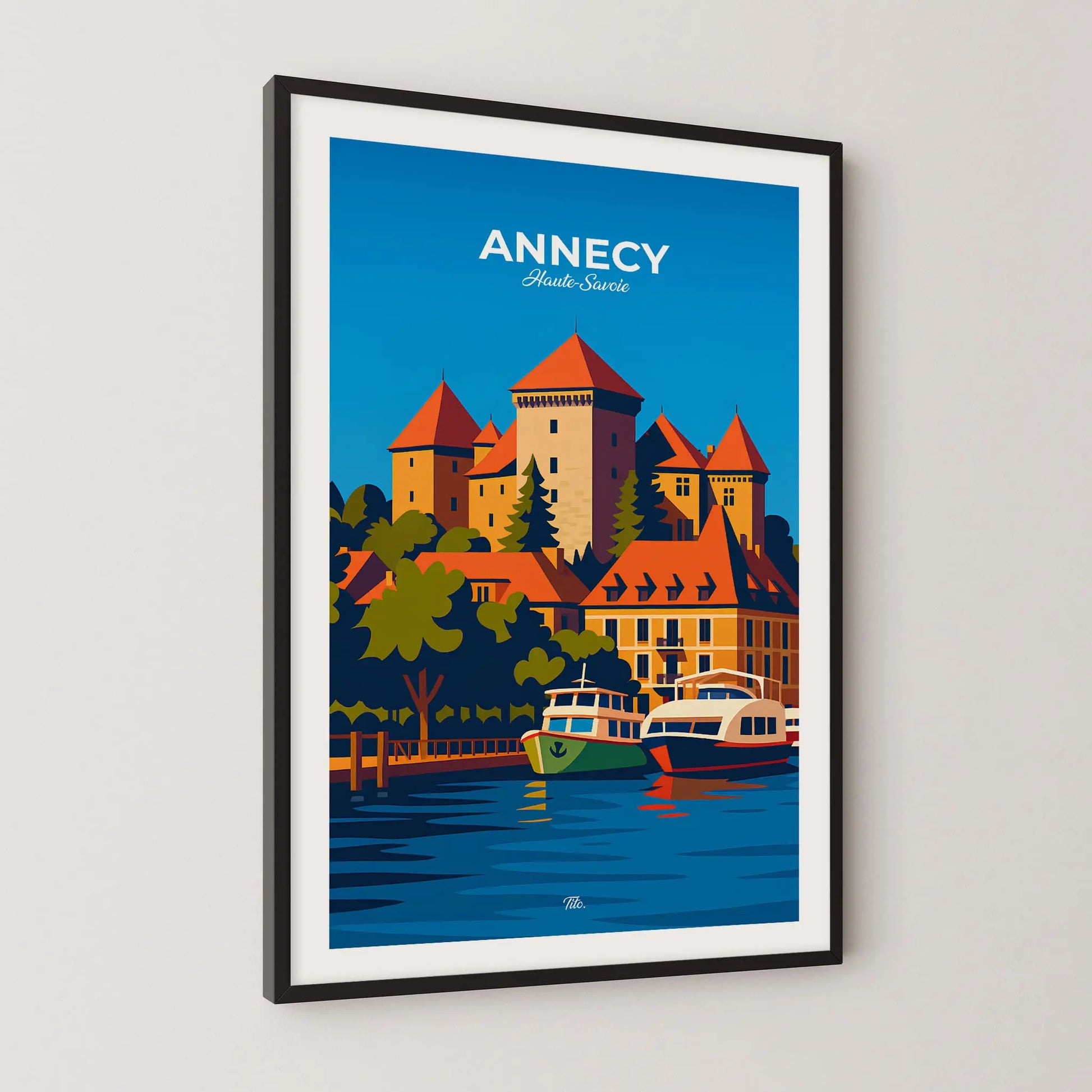 Affiche Annecy - Poster vintage, impression artistique murale