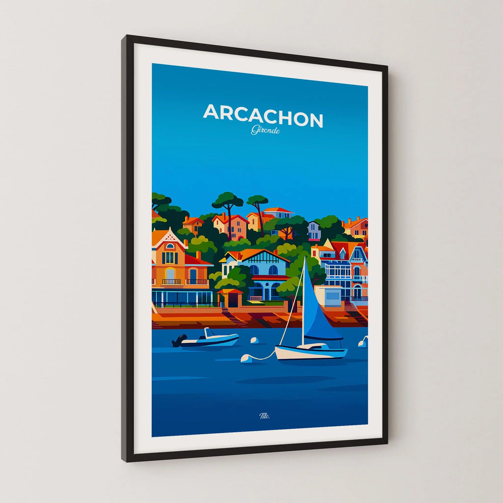 Affiche Arcachon - Poster vintage, impression artistique murale