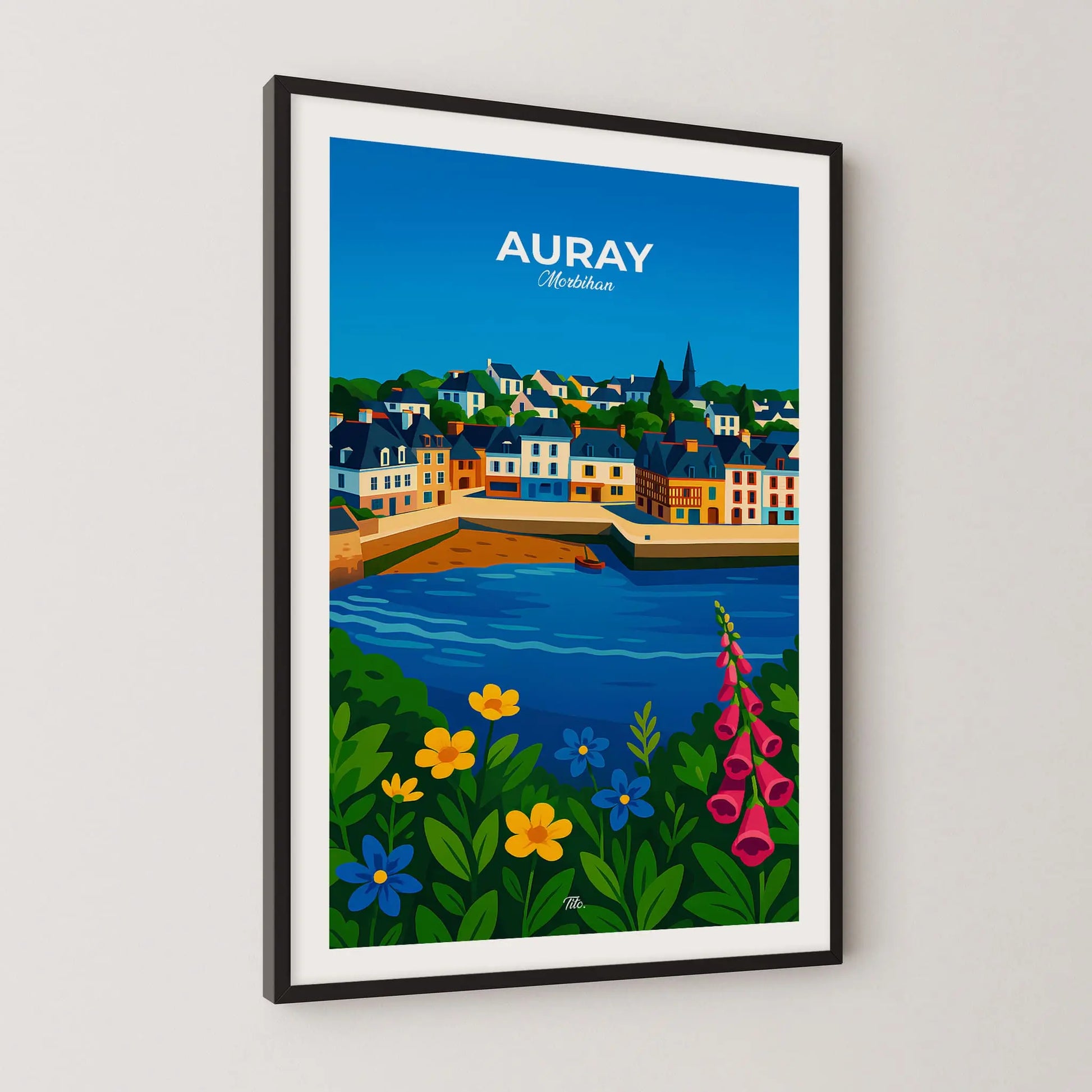 Affiche Auray - Poster vintage, impression artistique murale