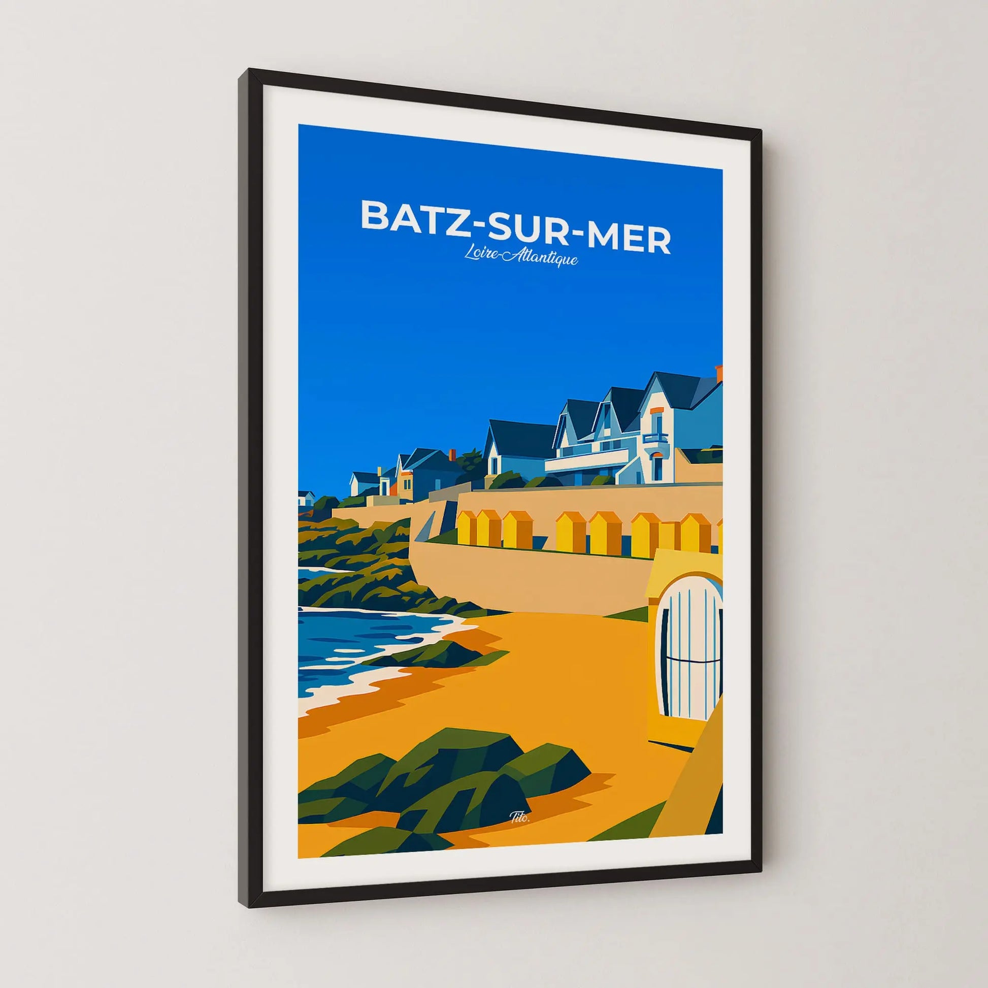 Affiche Batz-sur-Mer - Poster vintage, impression artistique murale