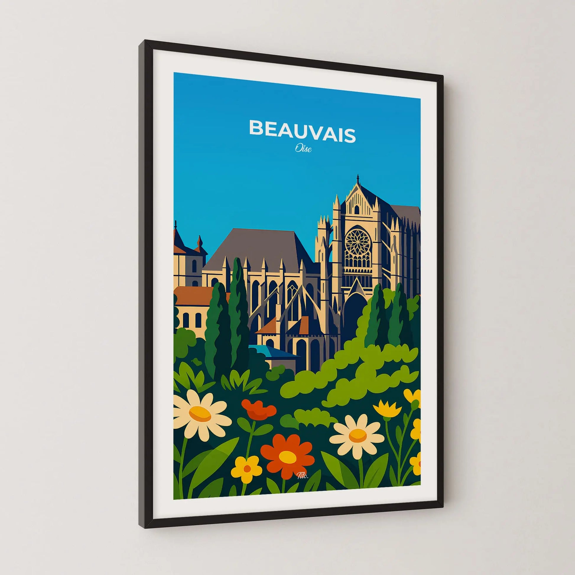 Affiche Beauvais - Poster vintage, impression artistique murale