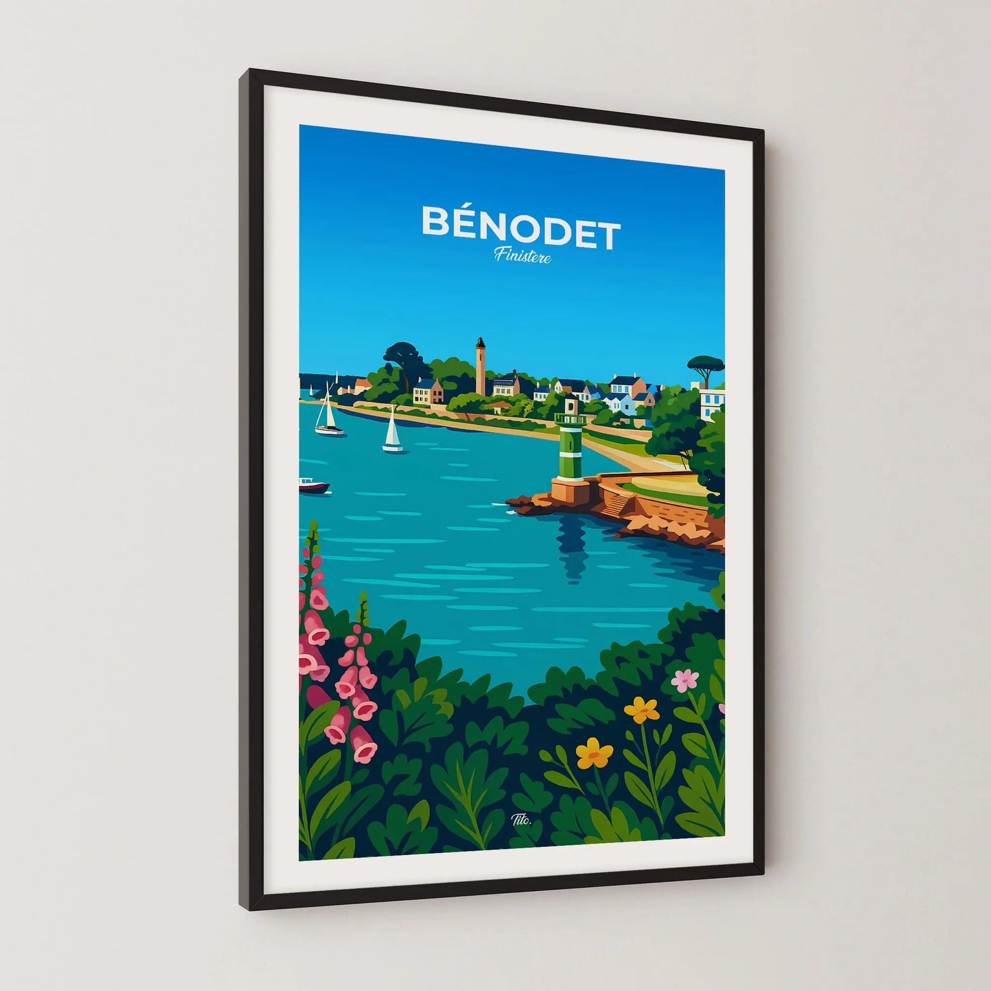 Affiche Bénodet - Poster vintage, impression artistique murale