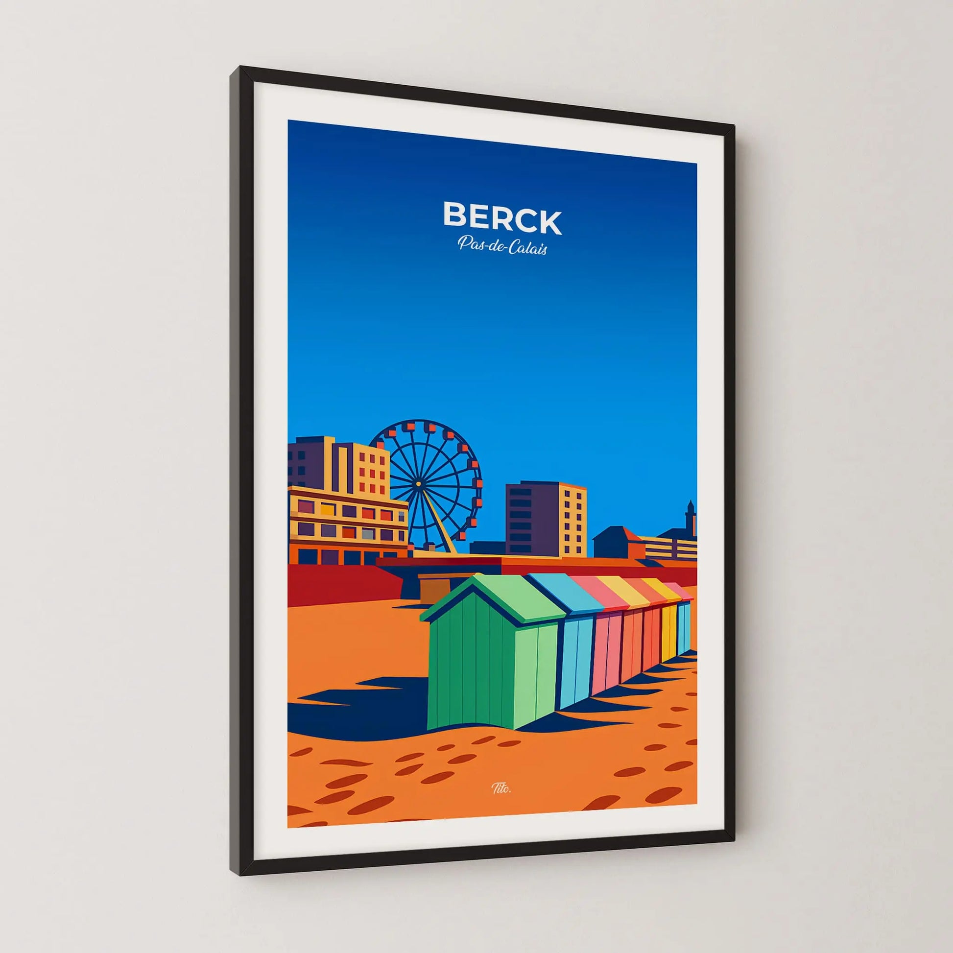 Affiche Berck - Poster vintage, impression artistique murale